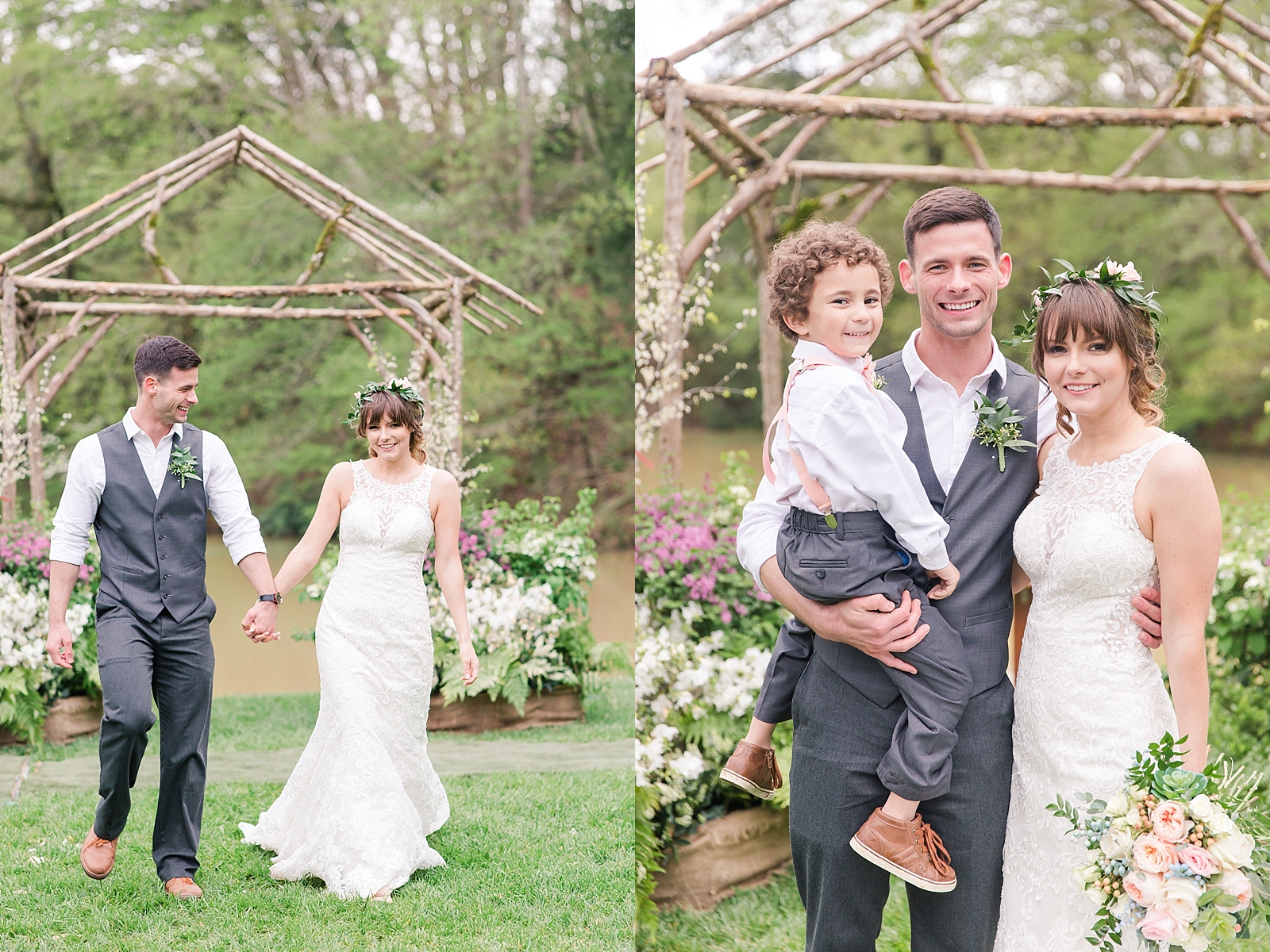Black Fox Farms Wedding Bride and Groom with Ring bearer Photos