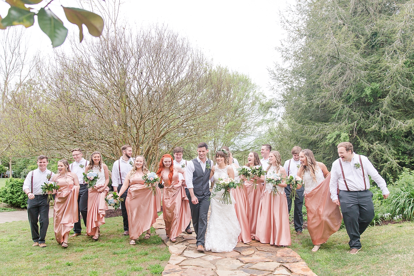 Black Fox Farms Wedding Bridal Party Walking Photo