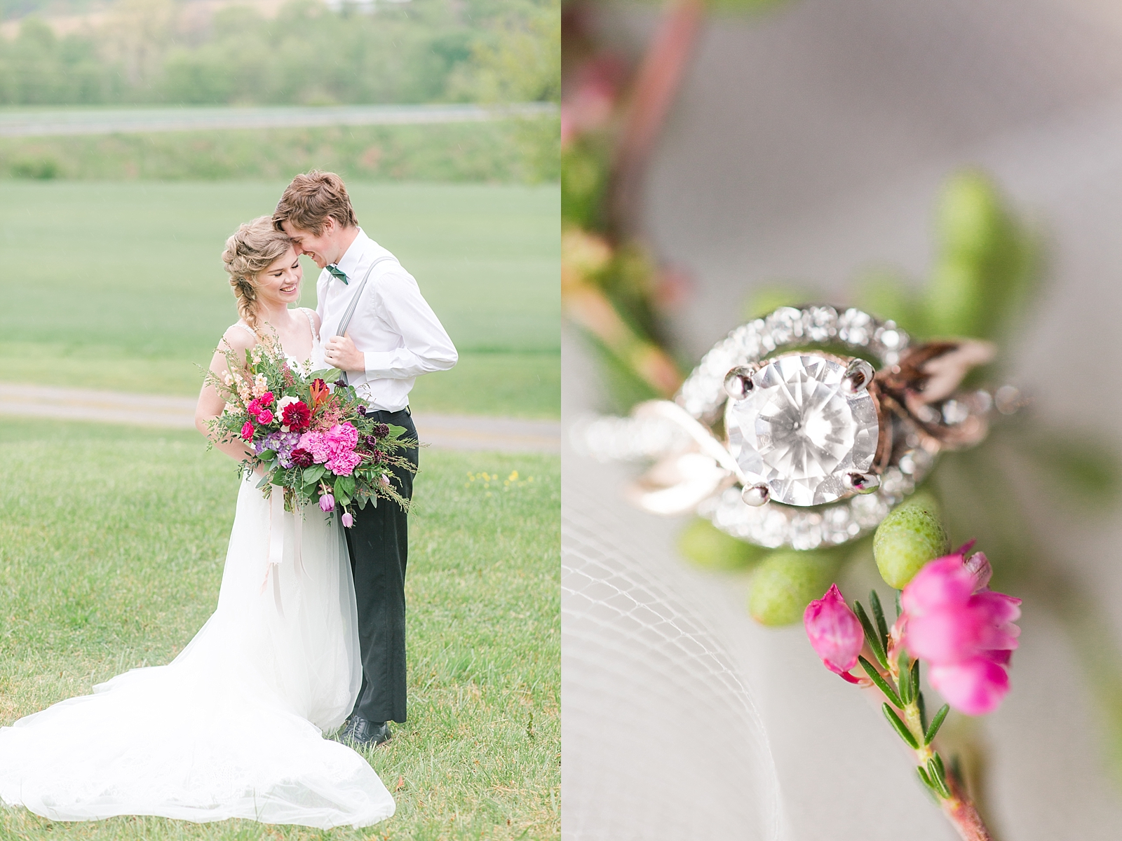 Hiwassee Farm Venue Wedding Bride and Groom Laughing and Ring Detail Photos