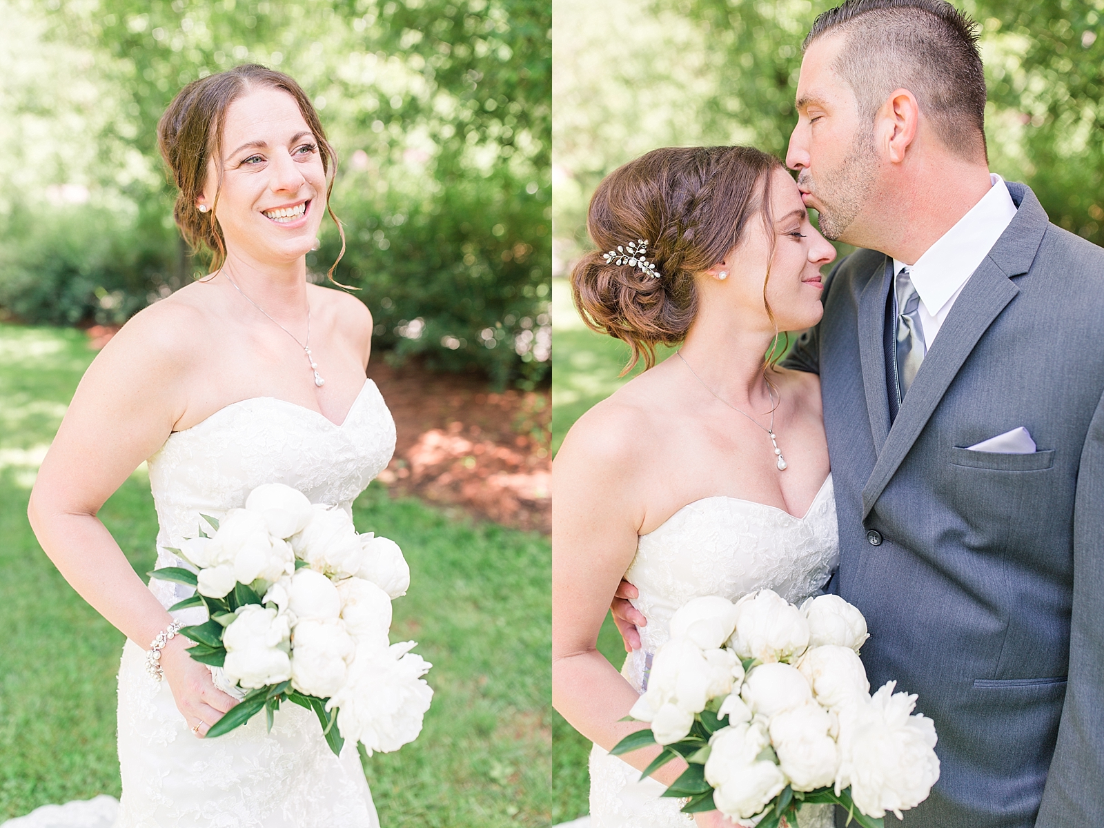 Hawkesdene Wedding Bride and Groom Kissing Bride Photos