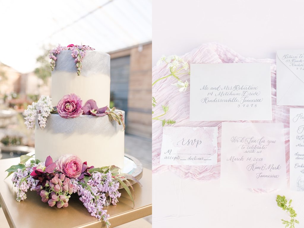 Long Hollow Gardens Wedding Cake and Invitation Suite Photos
