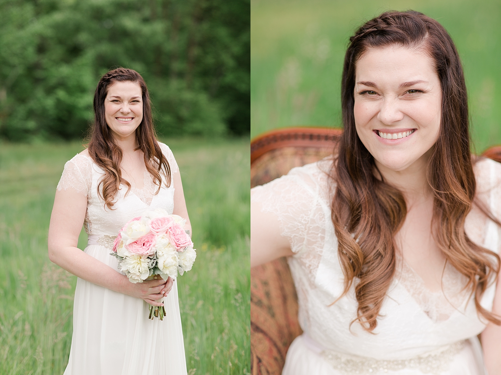 McGuire's Millrace Farm Wedding Bridal Portrait in the field Photos
