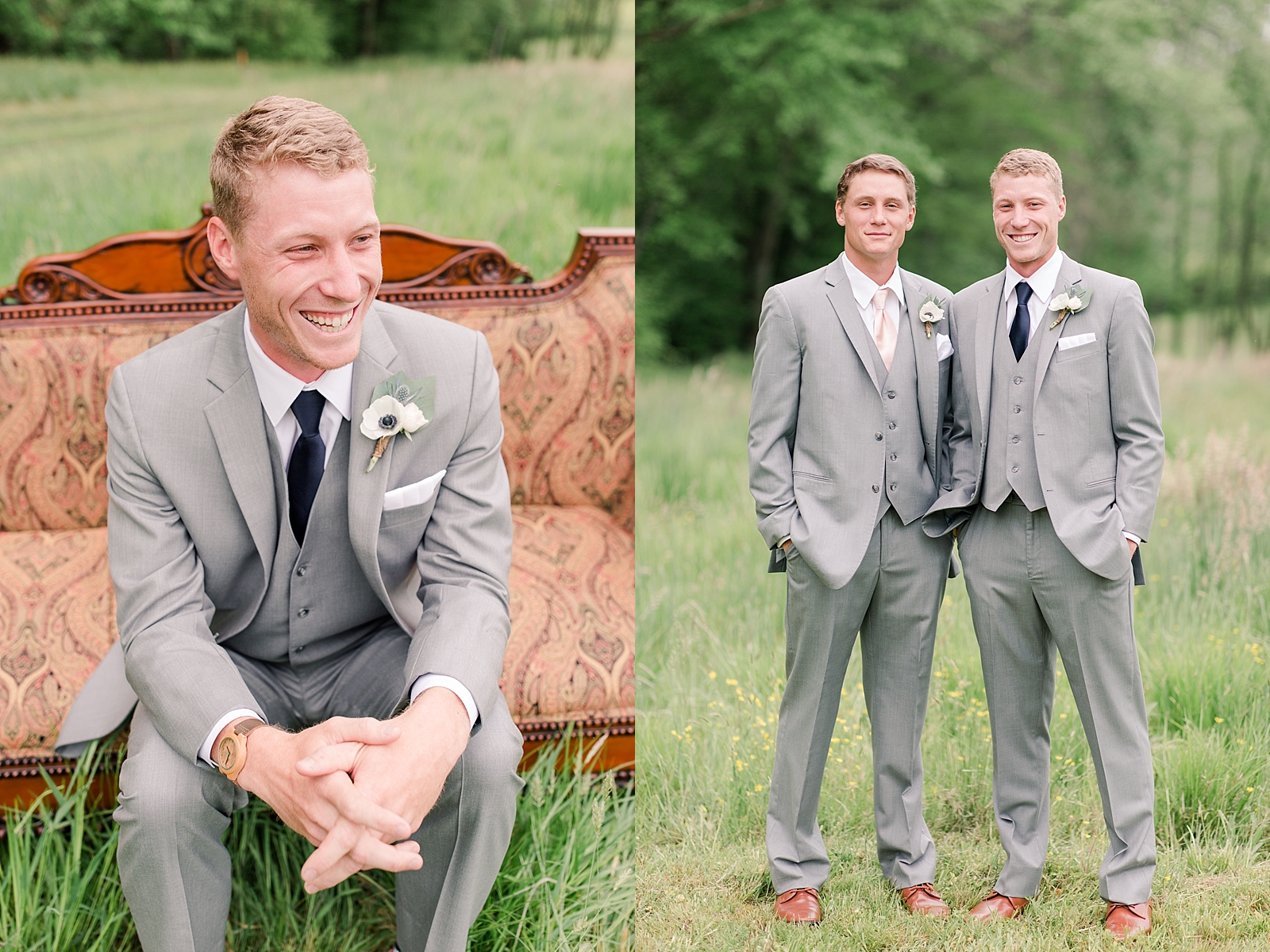 McGuire's Millrace Farm Wedding Groom Laughing and Groom with best man Photos