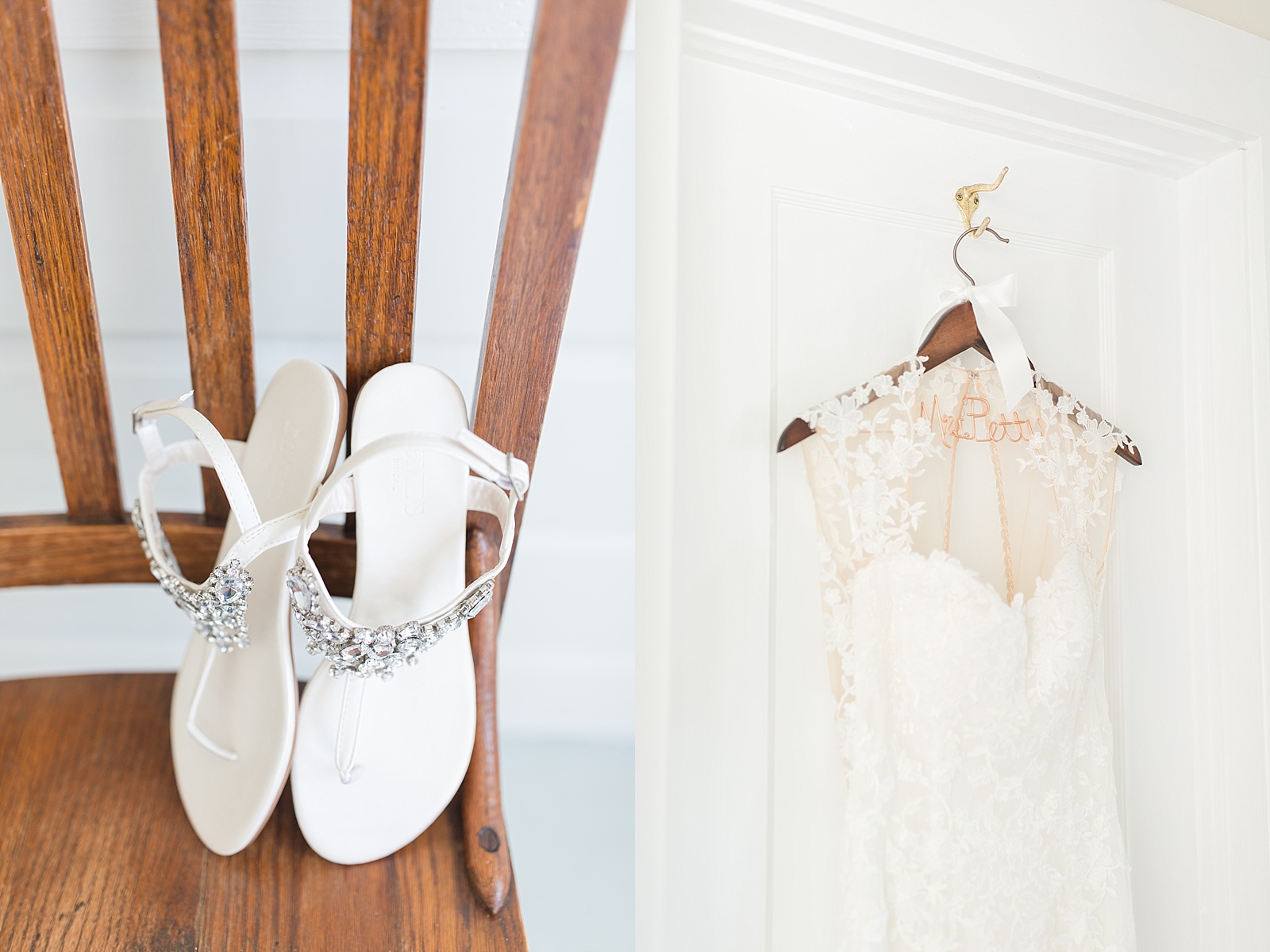 Payne Meadows Wedding Bride's Shoes and Dress Photos
