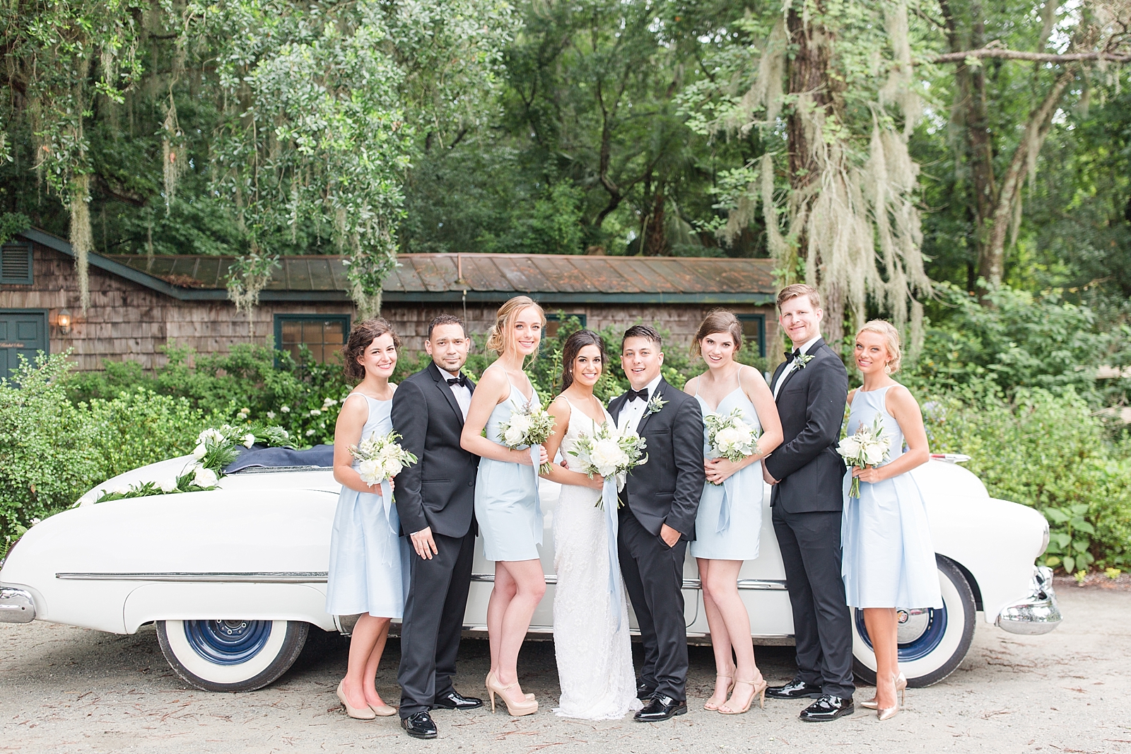 Magnolia Plantation Wedding Party with Oldsmobile Photo