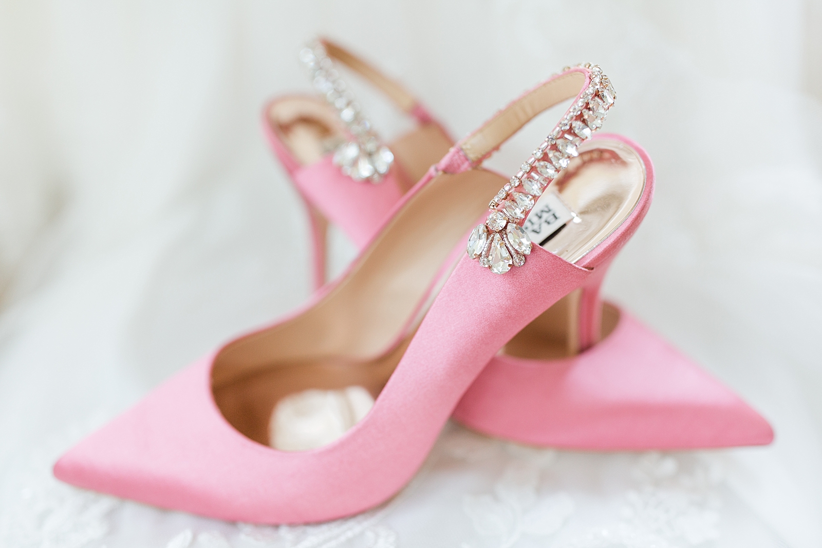 Beaufort South Carolina Wedding pink badgley mischka bridal shoes Photo