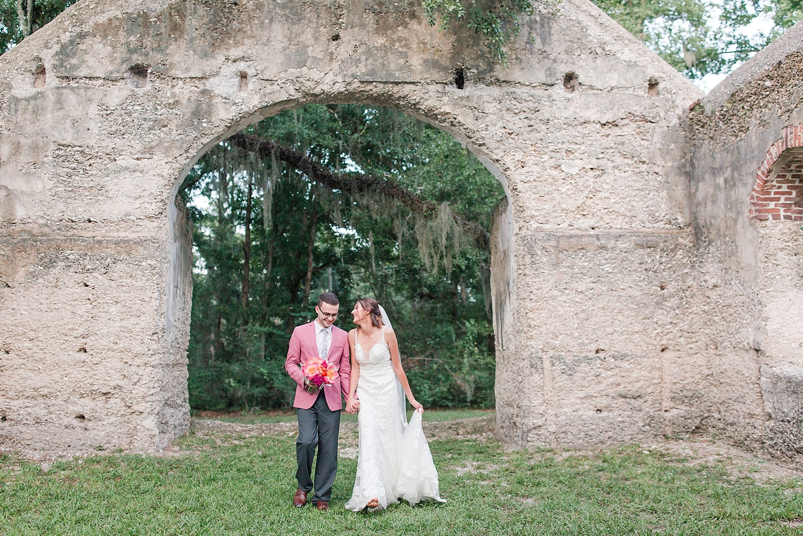 Beaufort South Carolina Wedding bride and groom laughing Photo