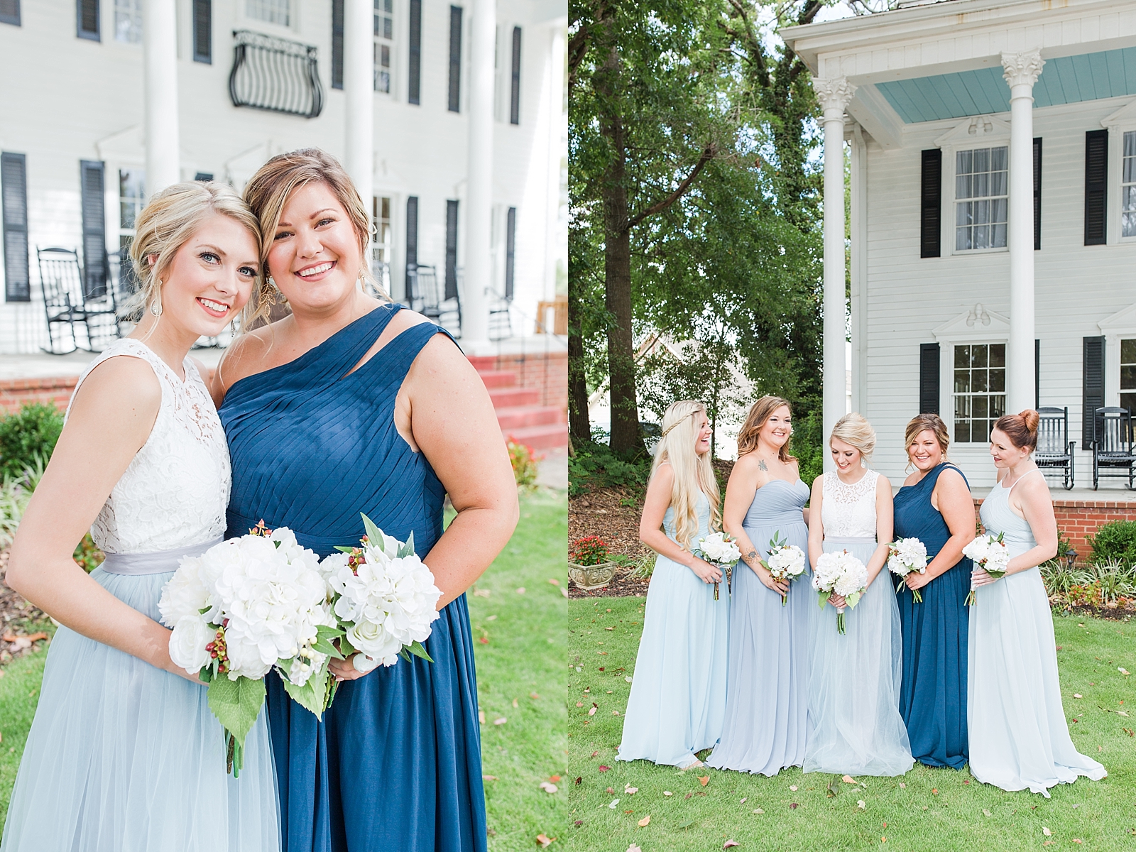 Dahlonega Wedding Venue Bride with Maid of Honor and Bride with Bridesmaids in front of The 1888 House Photos