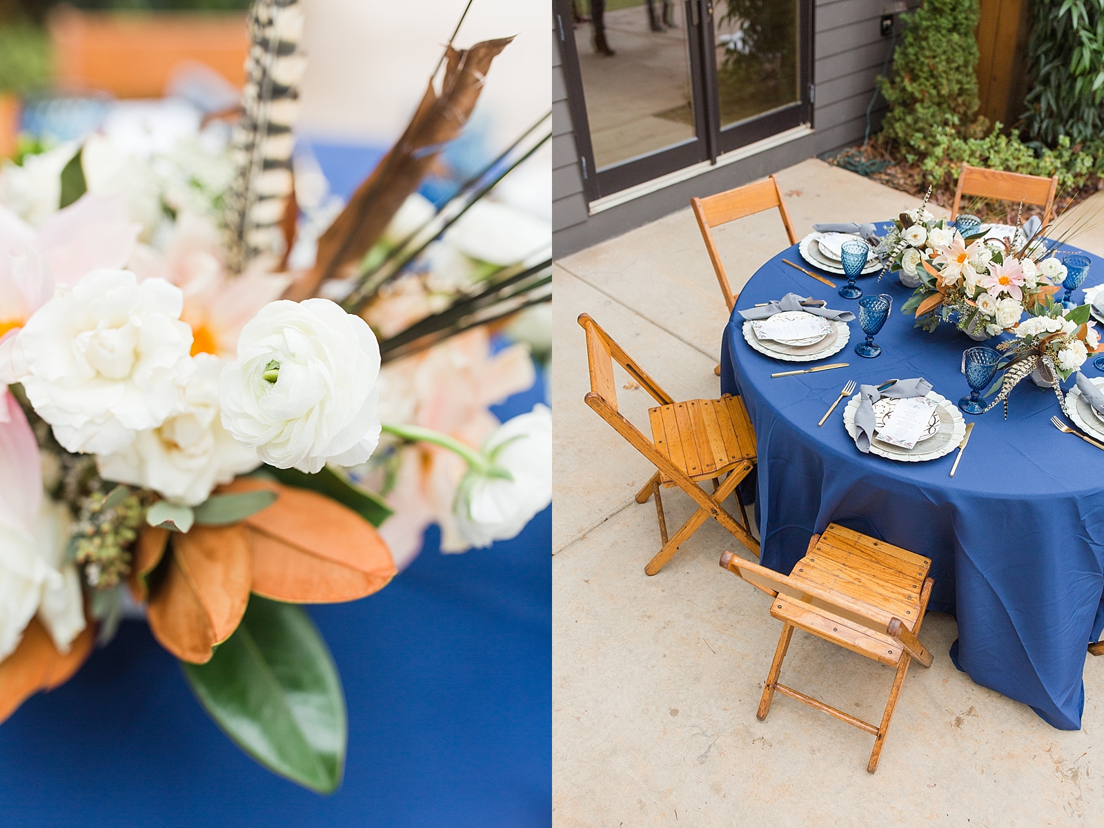 Juliette Chapel Wedding Reception Floral Centerpiece and table scape Photos