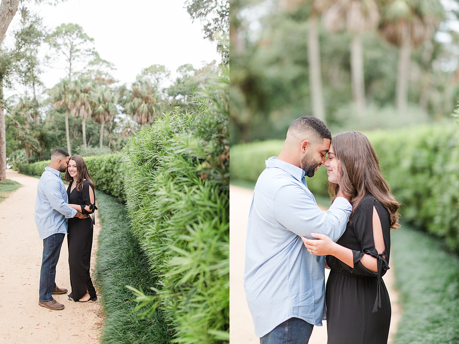 St. Augustine Engagement Couple nuzzling and nose to nose Photos