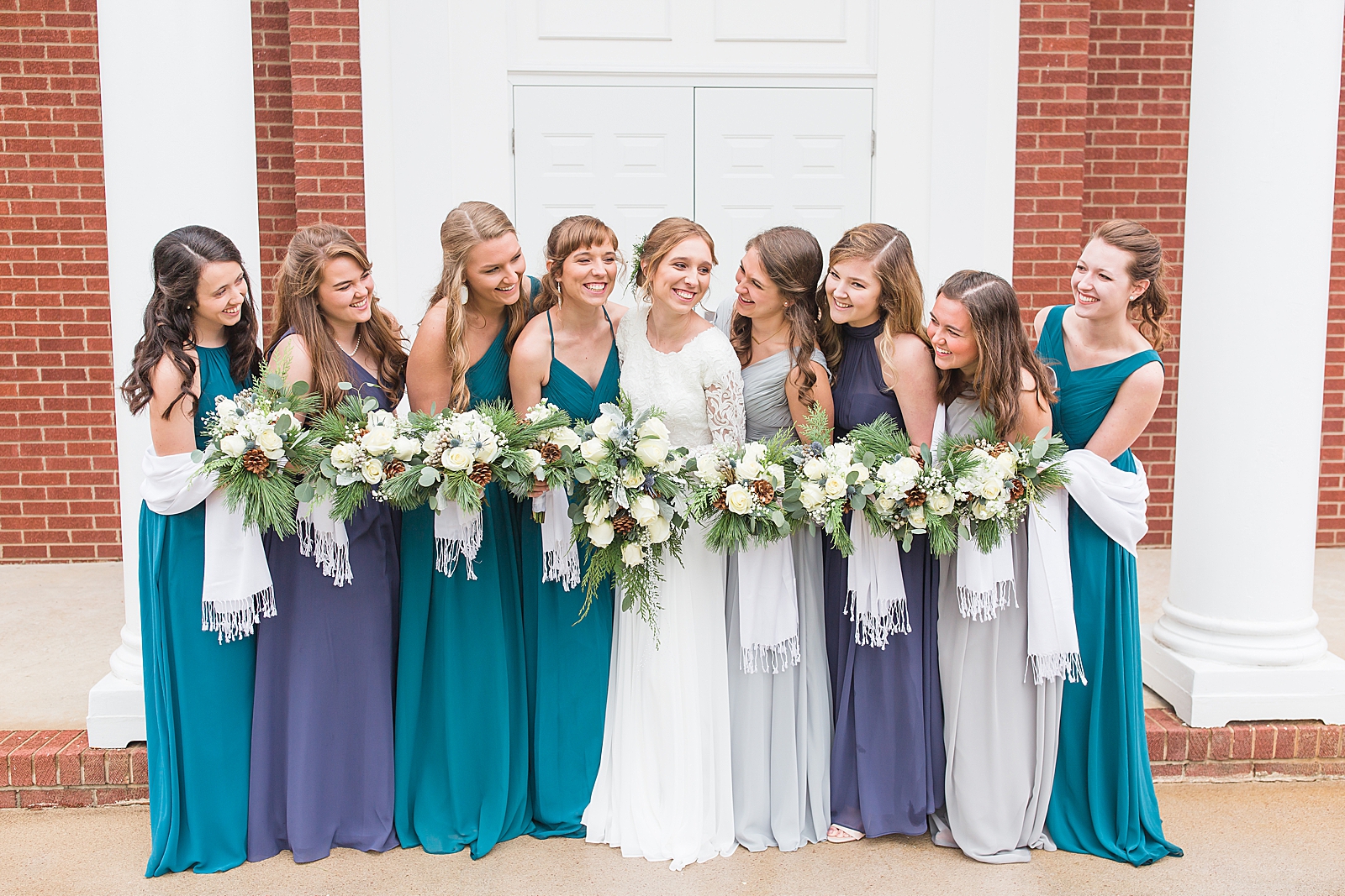 Charlotte Wedding Bride and Bridesmaids laughing at each other Photo