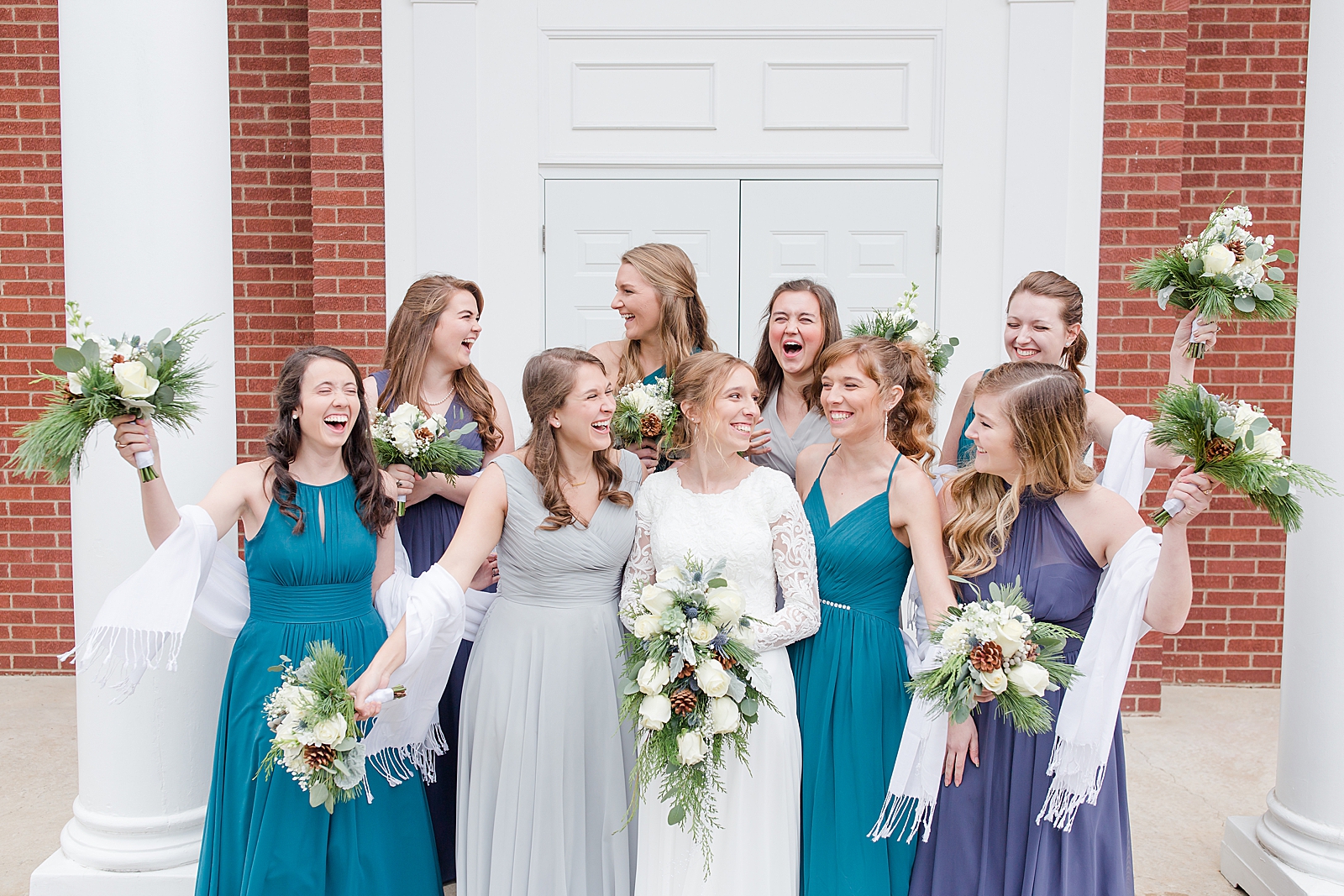 Charlotte Wedding Bride with Bridesmaids laughing Photo