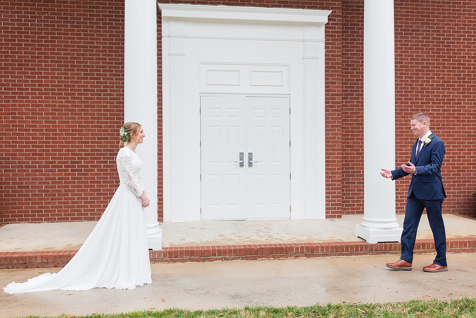 Charlotte Wedding Brides First Look with Her Dad Photo
