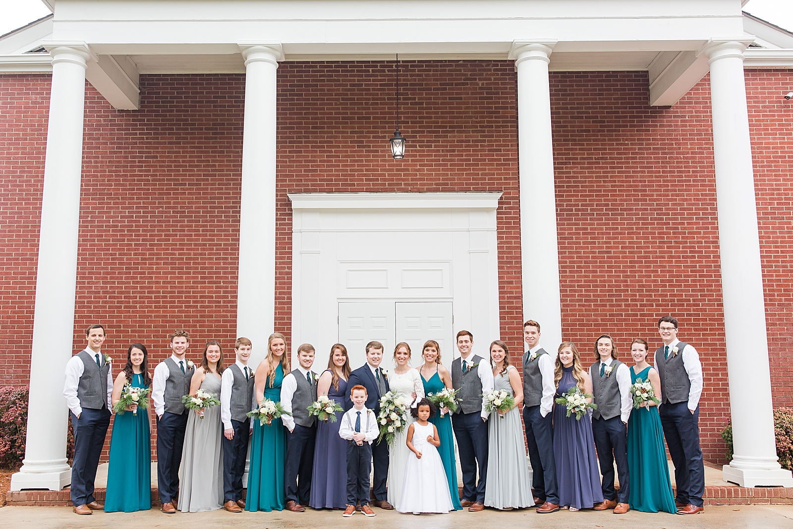 Charlotte Wedding Bridal Party in front of church Photo