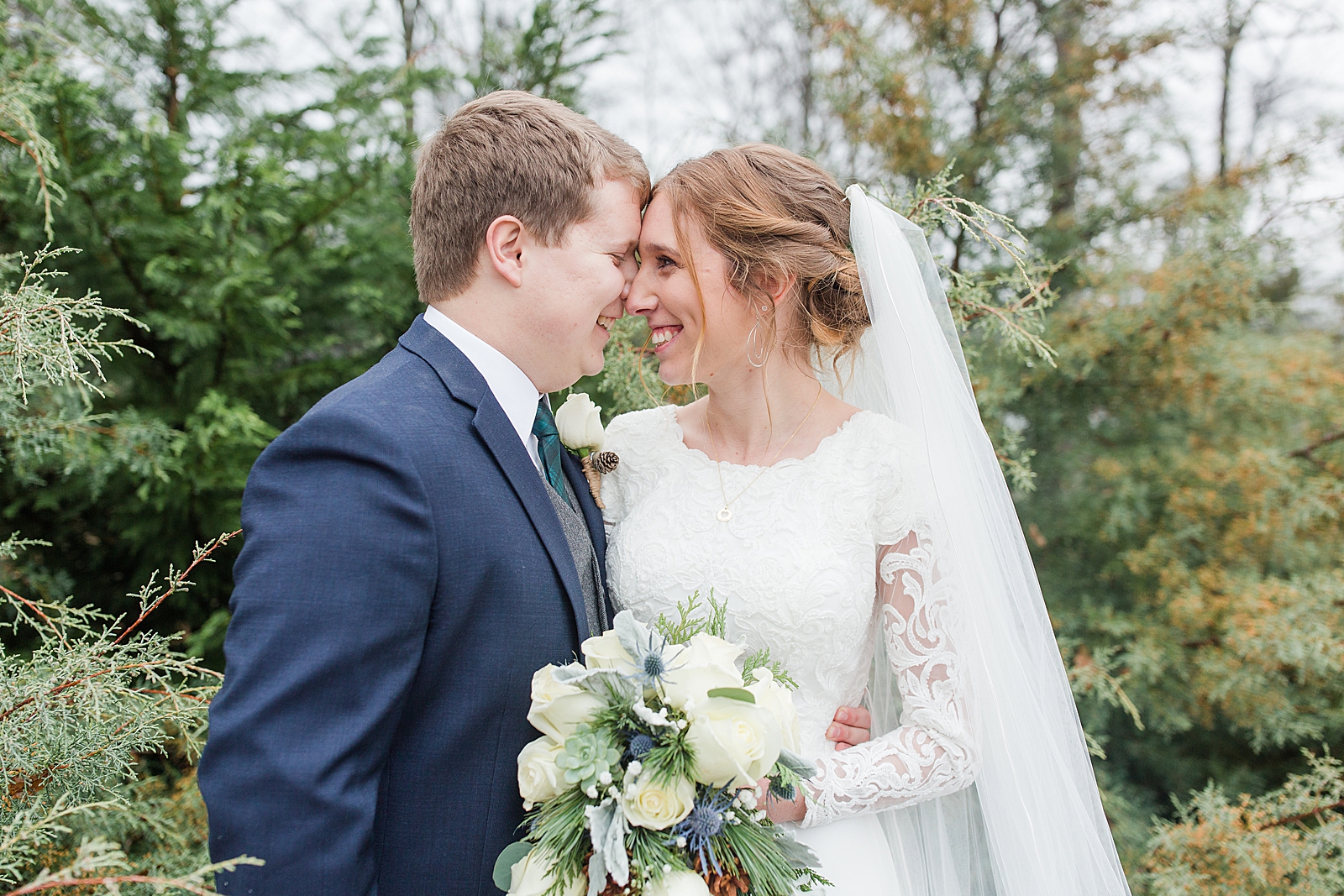 Charlotte Wedding Bride and Groom Smiling nose to nose Photo