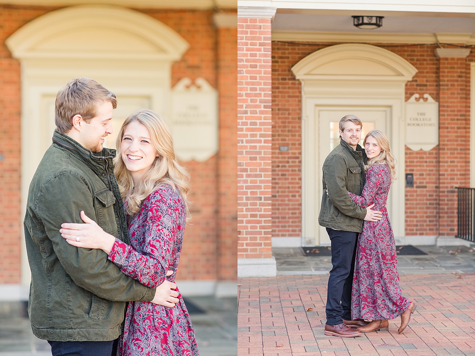 Winston-Salem Engagement Session Couple smiling and laughing at camera Photos