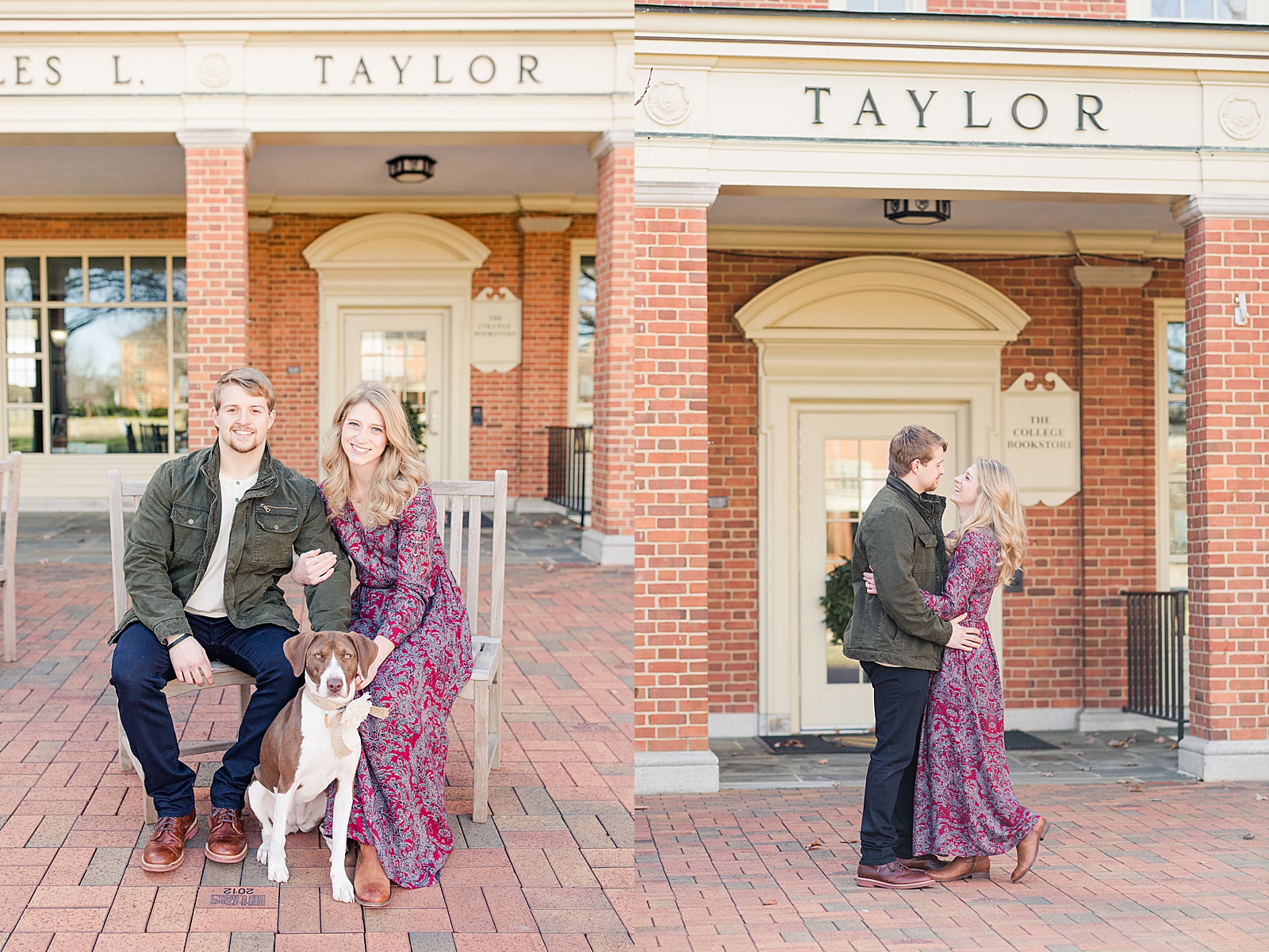Winston-Salem Engagement Session couple with dog and couple smiling at each other Photos