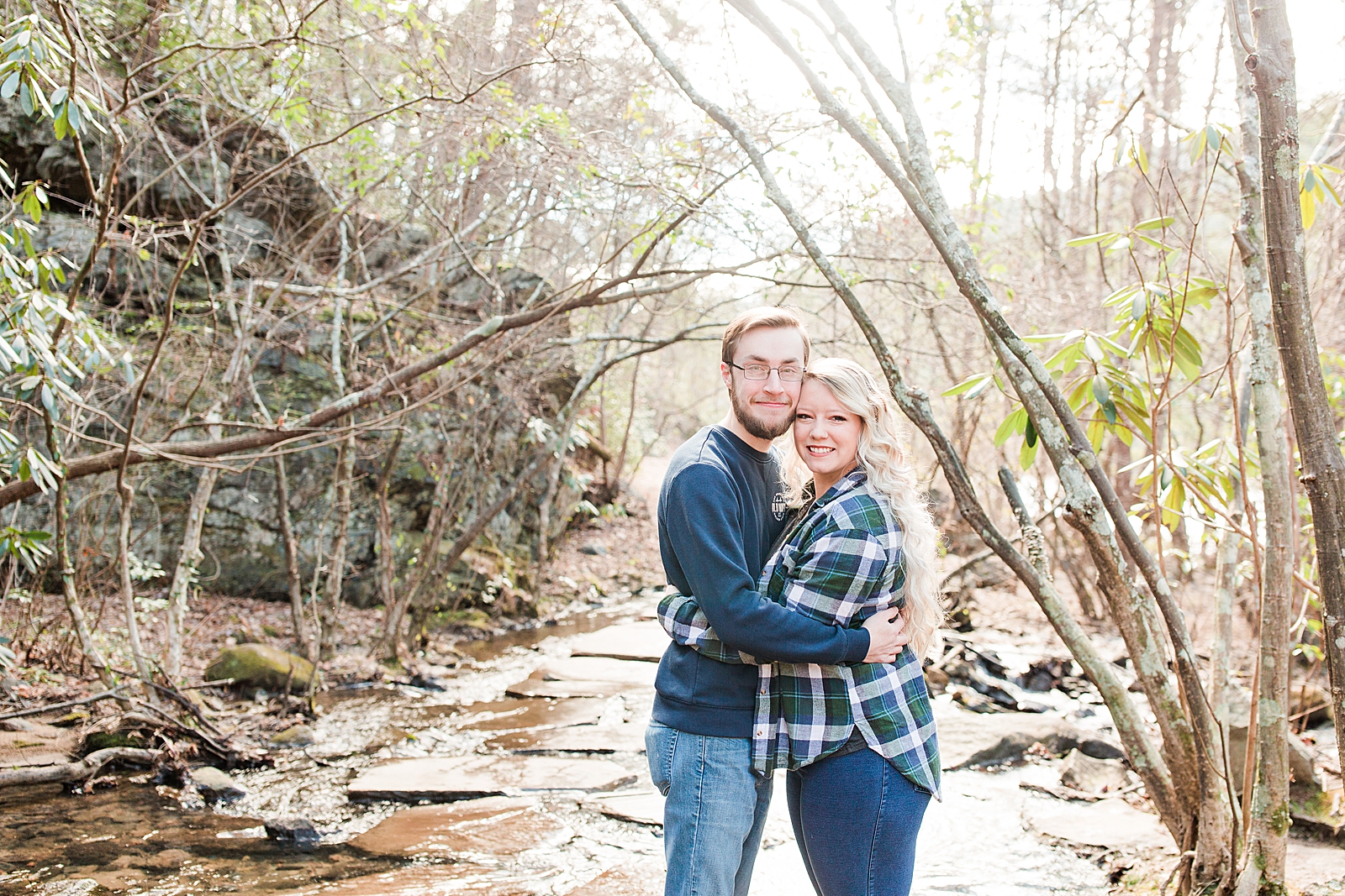Ocoee River Engagement Session Cody and Haley smiling at camera Photo