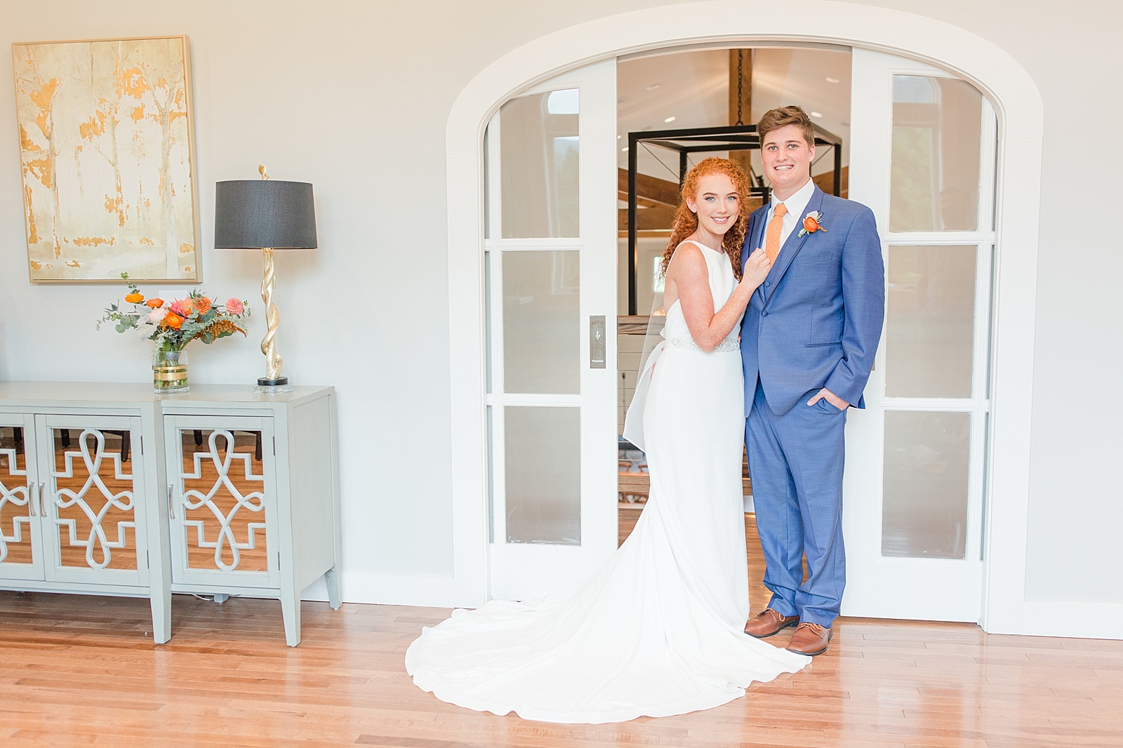 Chestnut Ridge Wedding bride and groom in bridal suite Photo