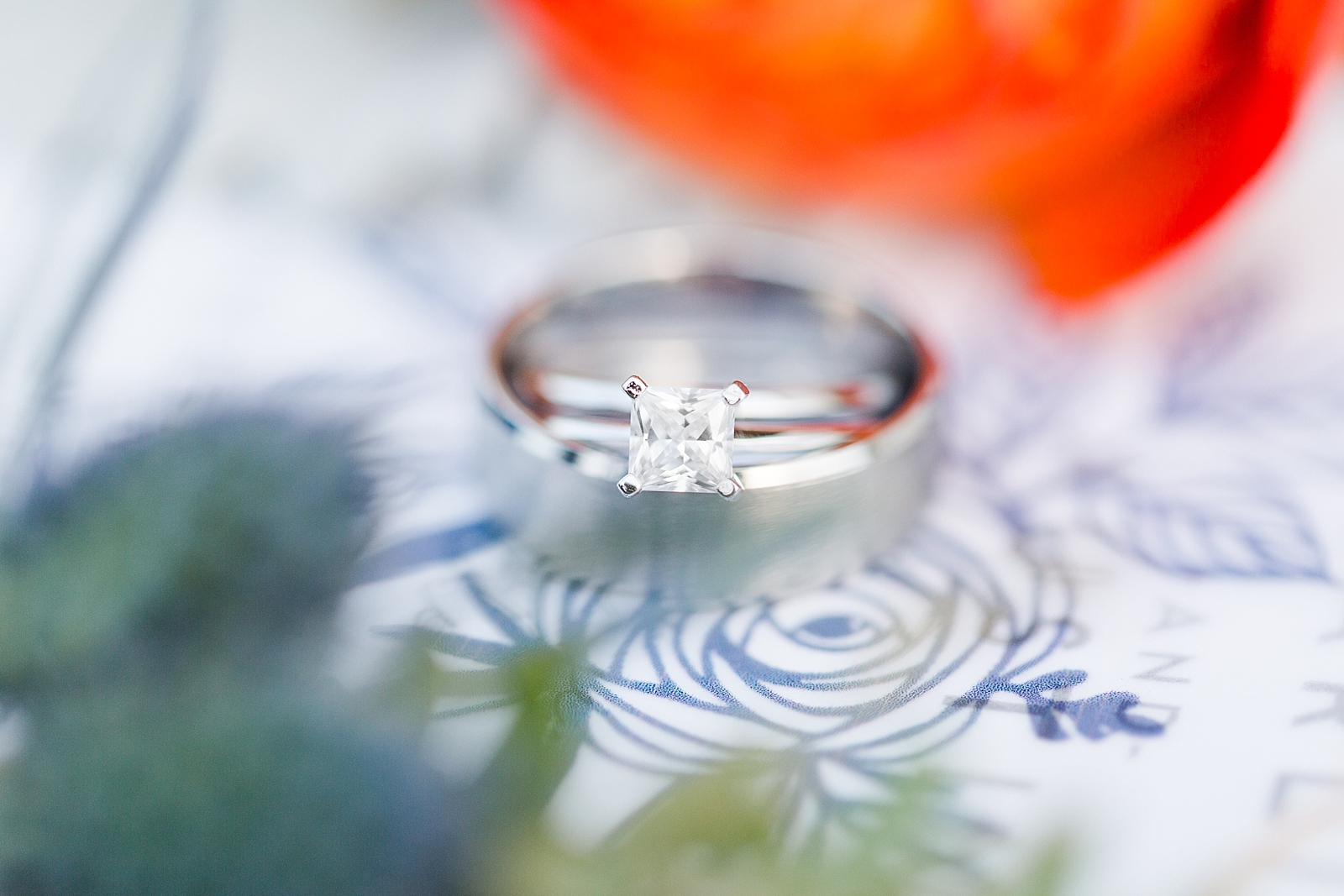 Chestnut Ridge Wedding ring detail on invitation suite Photo