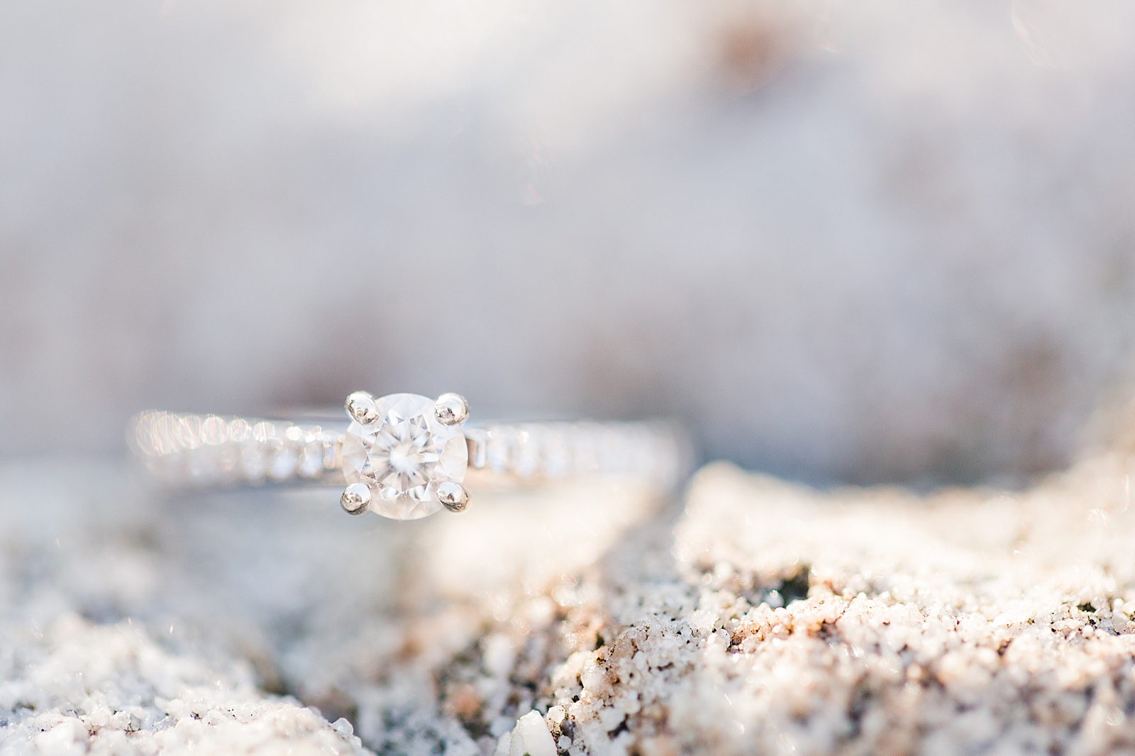 Kennesaw Mountain Engagement Session Ring detail on Rock Photo