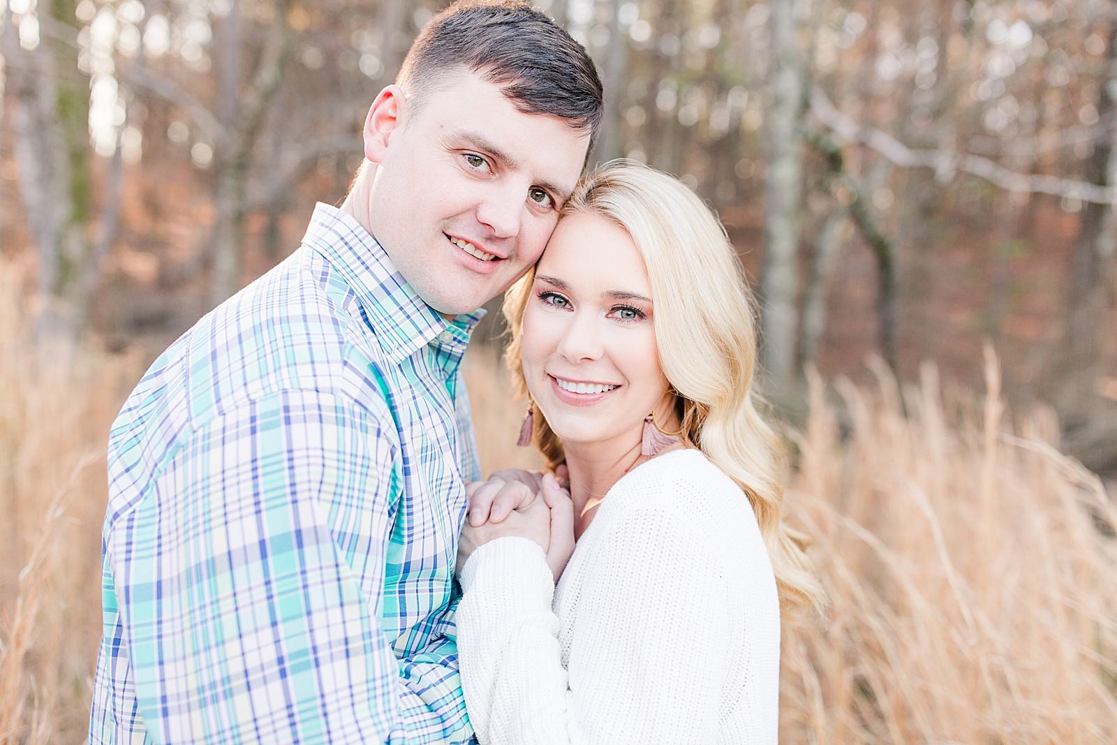 Kennesaw Mountain Engagement Session Couple smiling at camera Photo