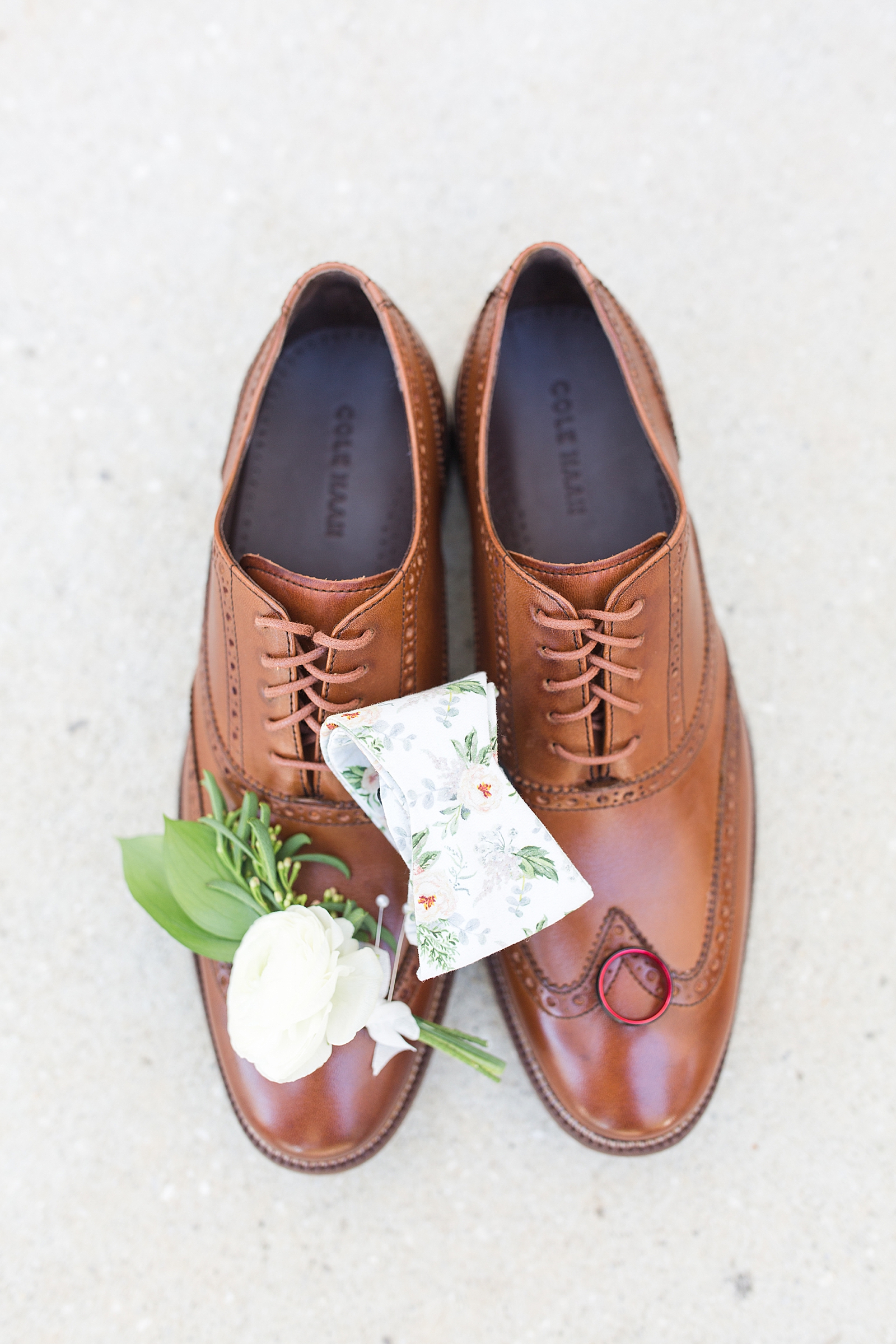 Enchanted Oaks Jacksonville Wedding Grooms Shoes bowtie ring and boutonnière Photo