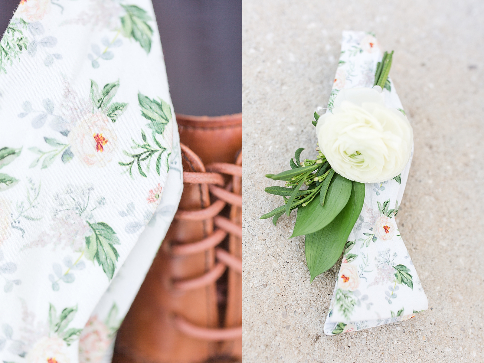 Enchanted Oaks Jacksonville Wedding Details of Grooms details shoes bow tie and boutonnière Photos