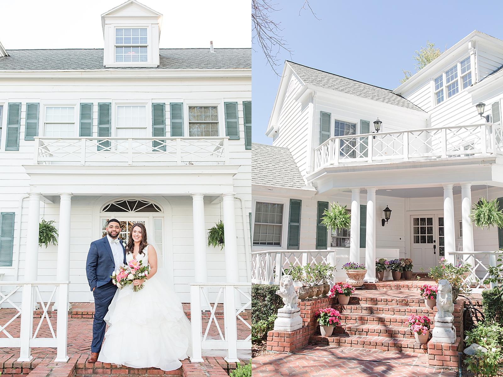 Enchanted Oaks Jacksonville Wedding Bride and Groom on Porch of Venue Photos