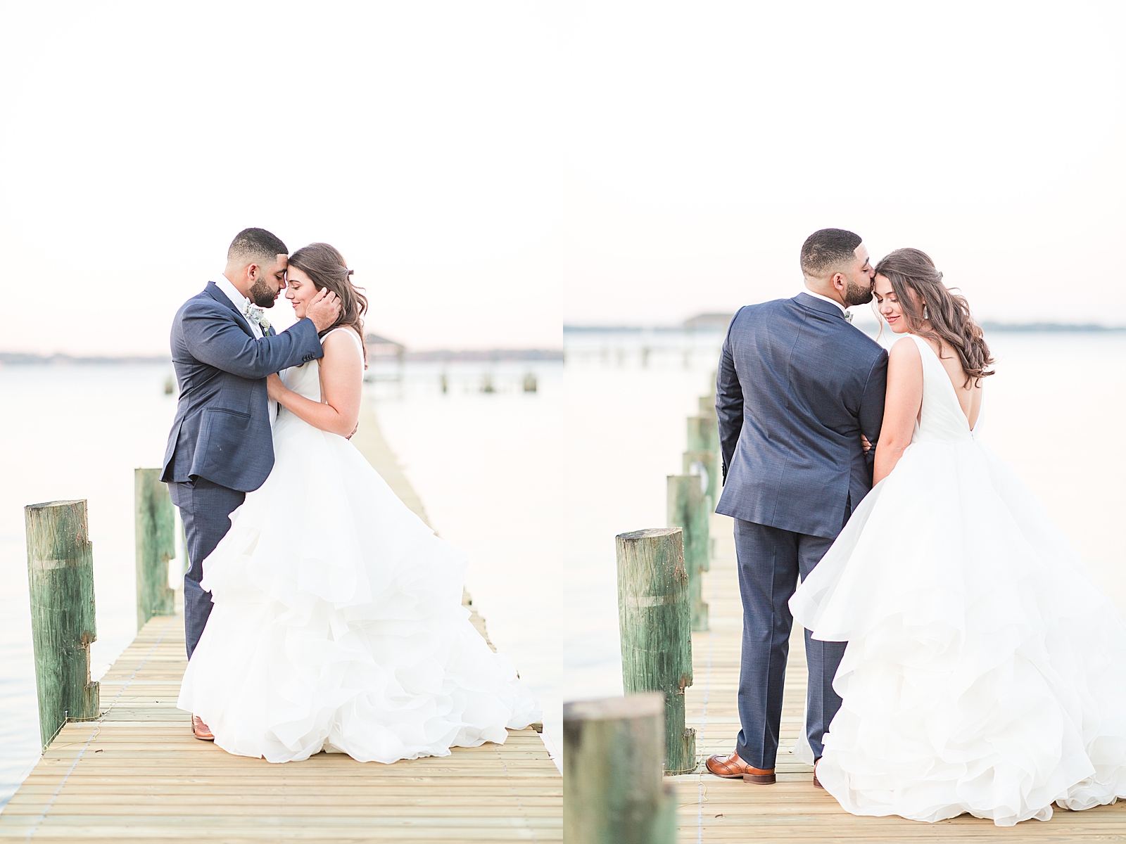Enchanted Oaks Jacksonville Wedding Bride and Groom Snuggling on Dock Photos