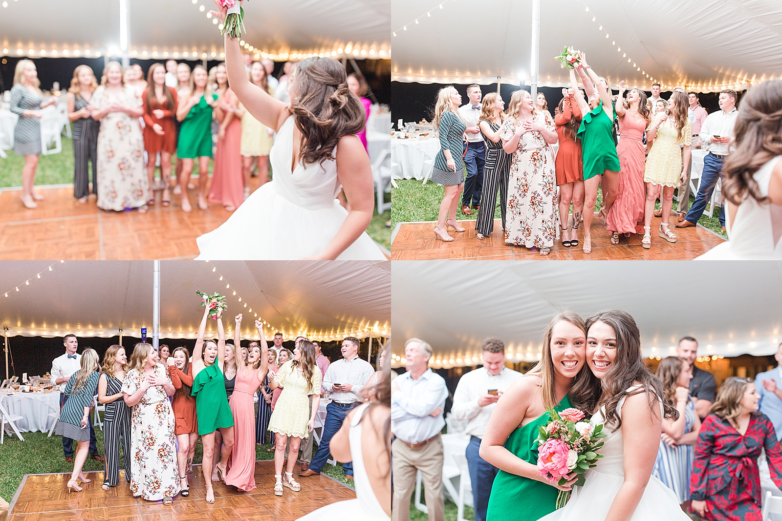 Enchanted Oaks Jacksonville Wedding Reception Bride tossing Bouquet photos