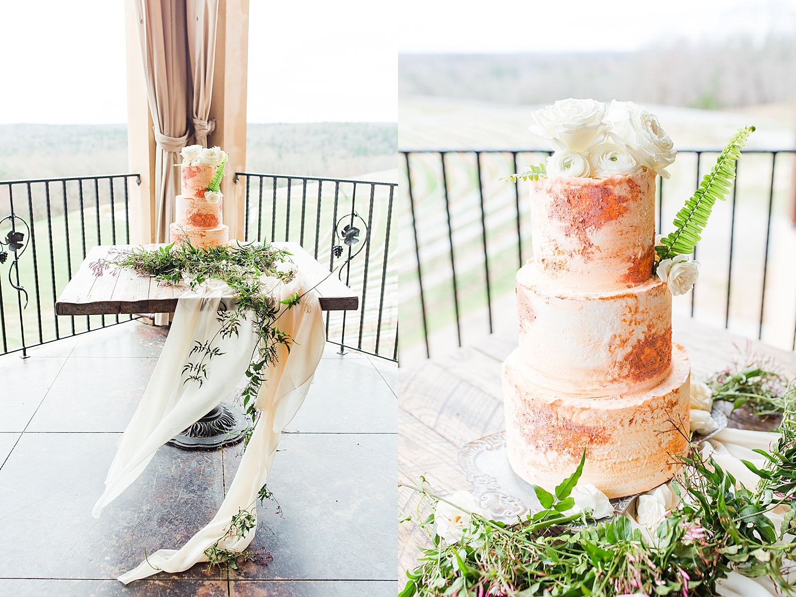 Montaluce Winery Wedding Reception Cake on cake Table Photos