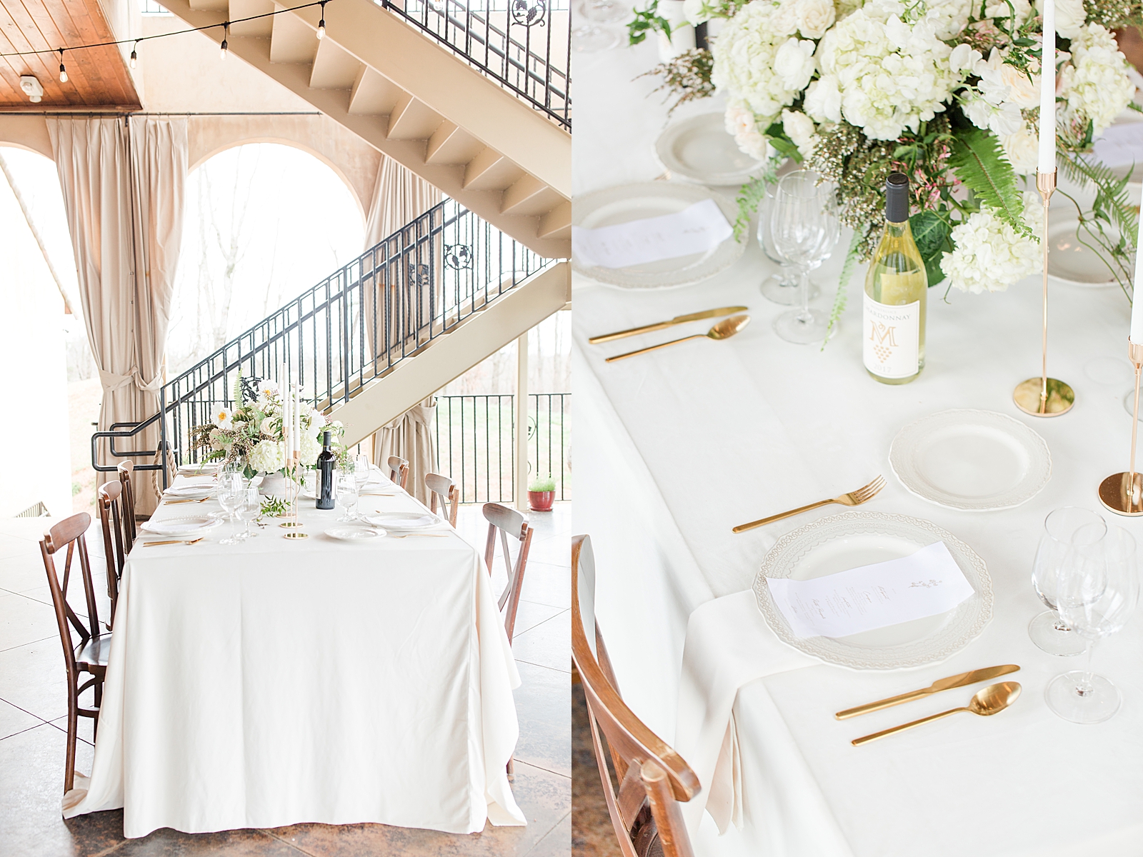 Montaluce Winery Wedding Reception Table on Porch Photos