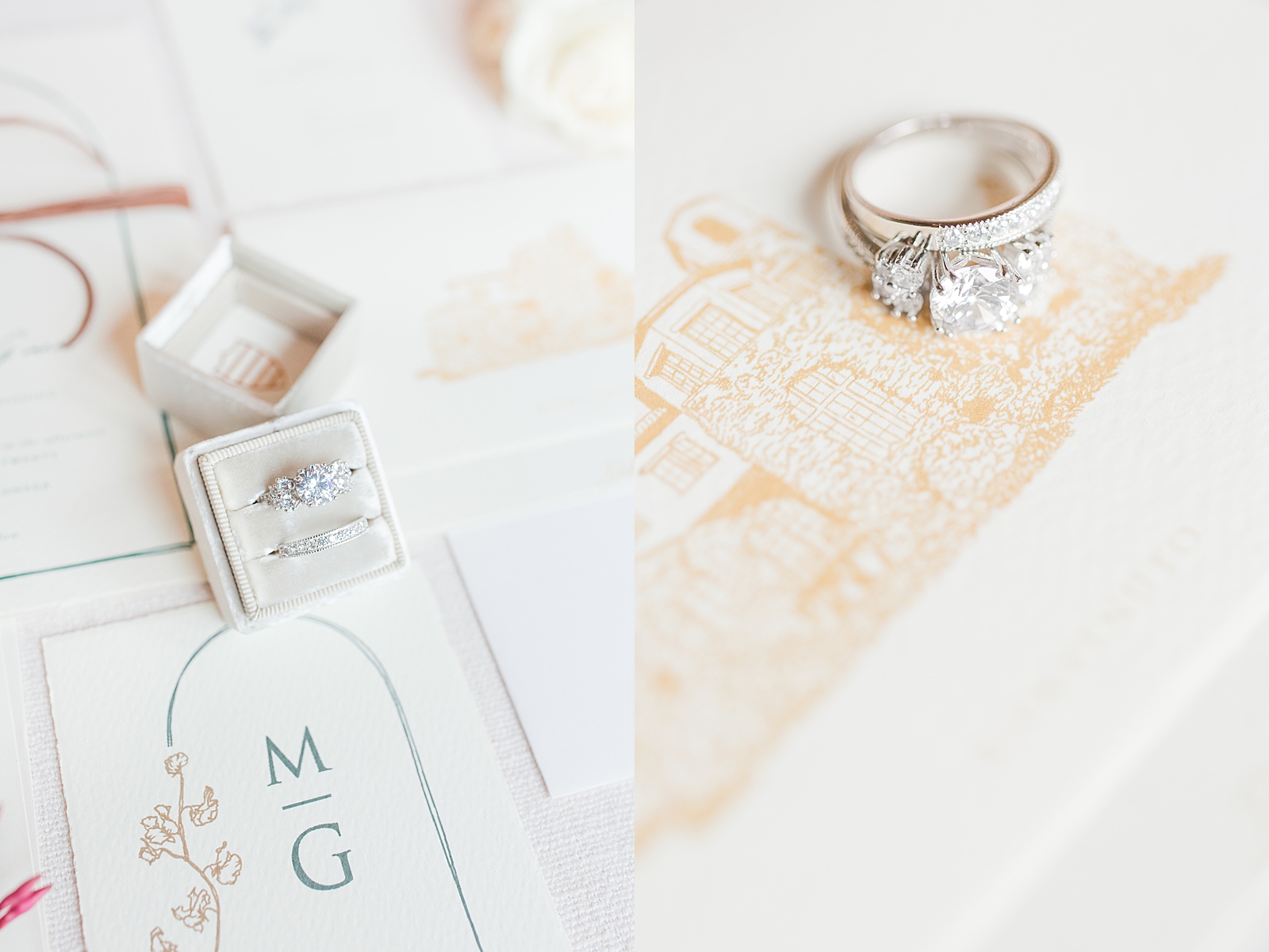 Montaluce Winery Wedding Ring detail on Invitation Suite Photos