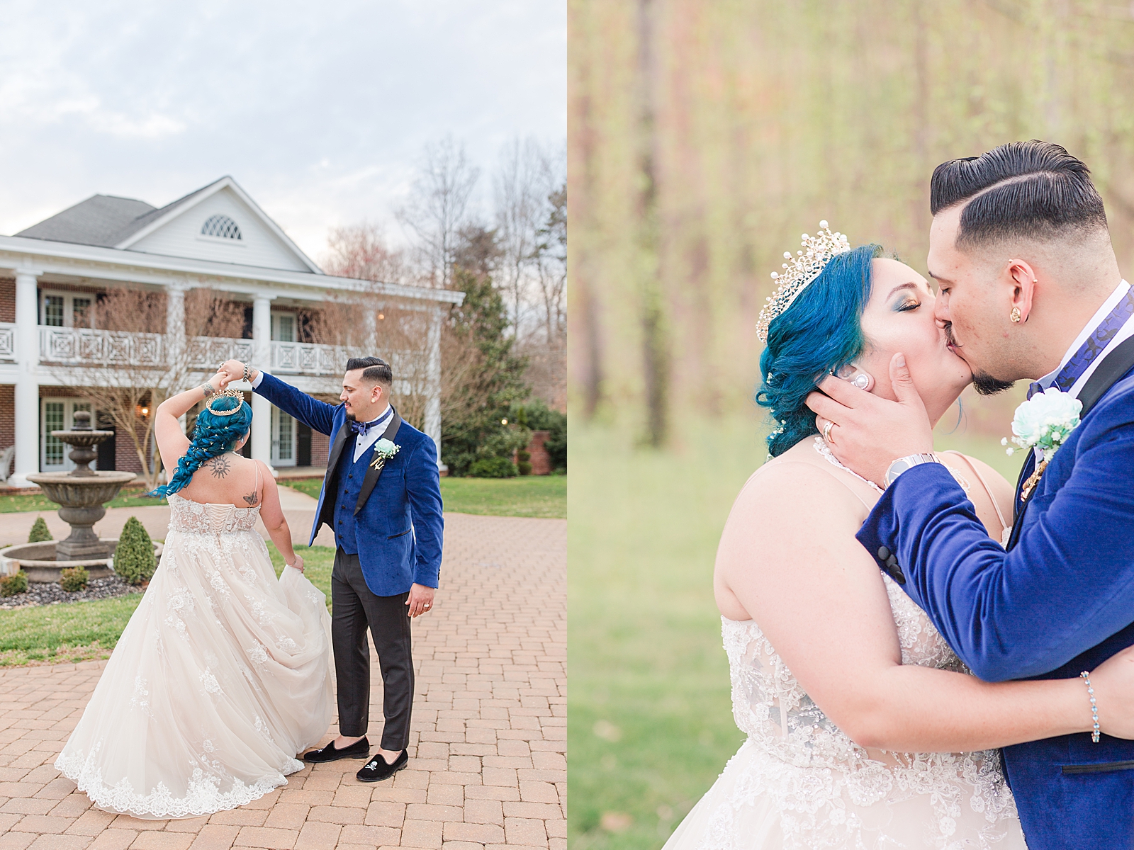Mooresville Wedding Groom Spinning Bride and Couple Kissing Photos