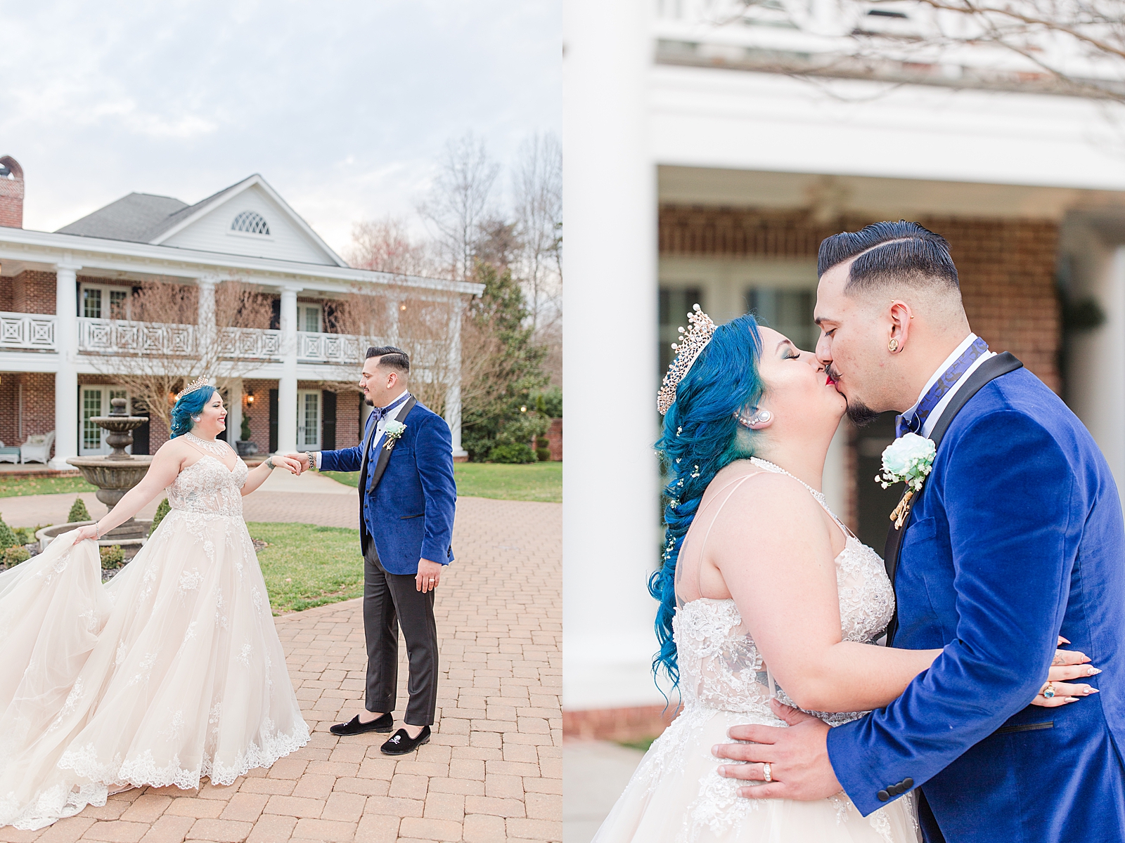 Mooresville Wedding Groom Spinning Bride and Couple Kissing Photos