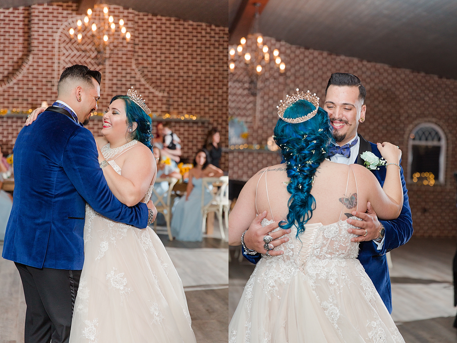 Mooresville Wedding Bride and Groom laughing during first dance Photos