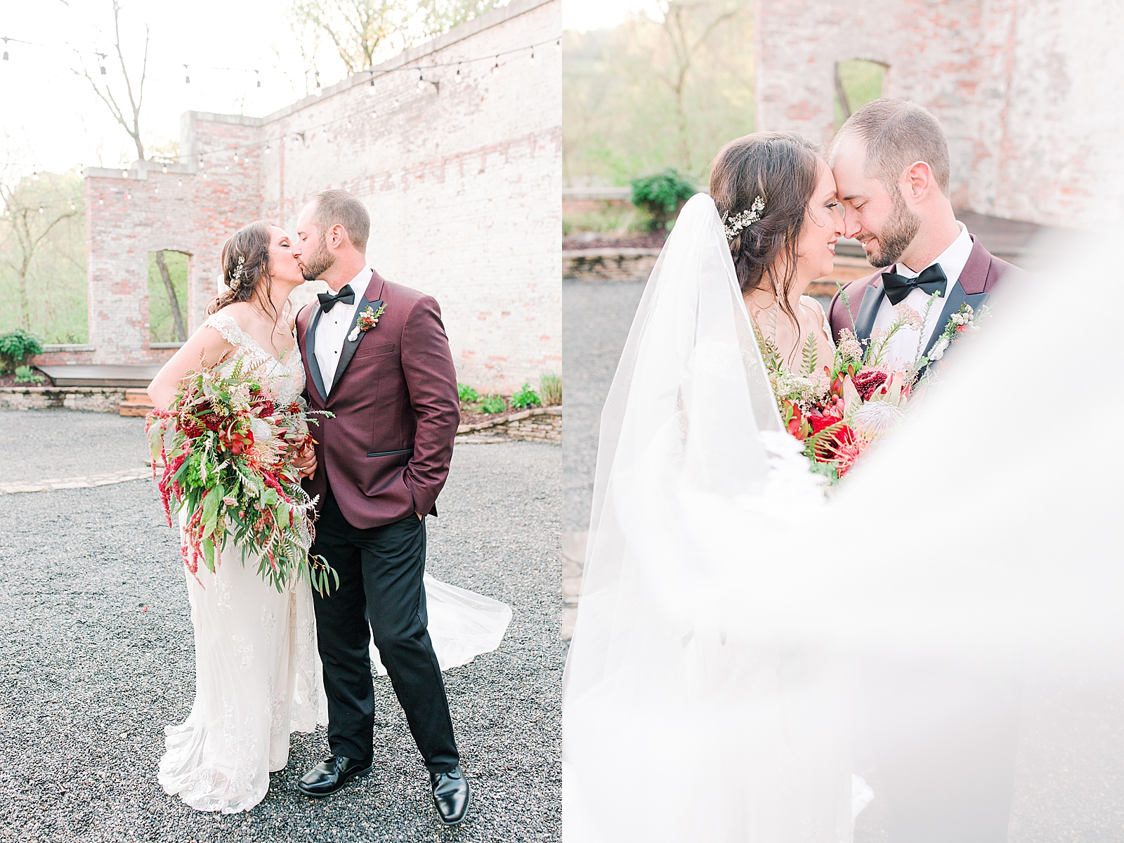 Hackney Warehouse Wedding Bride and Groom kissing and nose to nose Photos