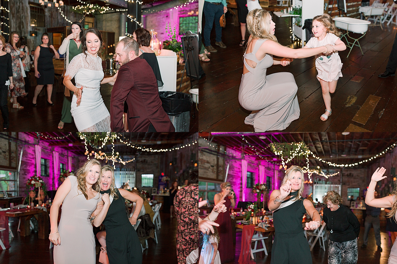 Hackney Warehouse Wedding Reception Guests Dancing Photos
