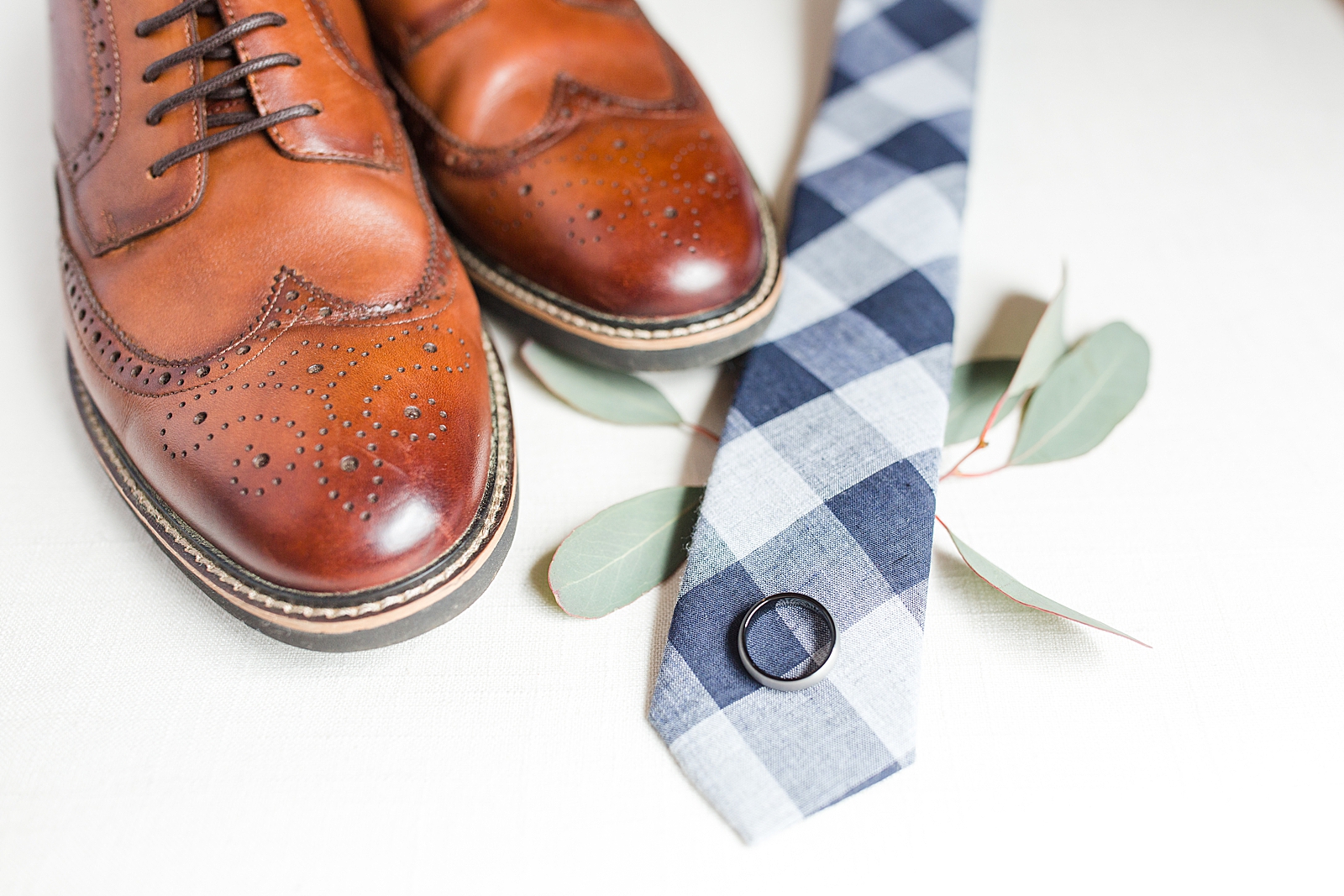 Macedonia Hills Wedding Grooms Shoes Tie and Ring Photo