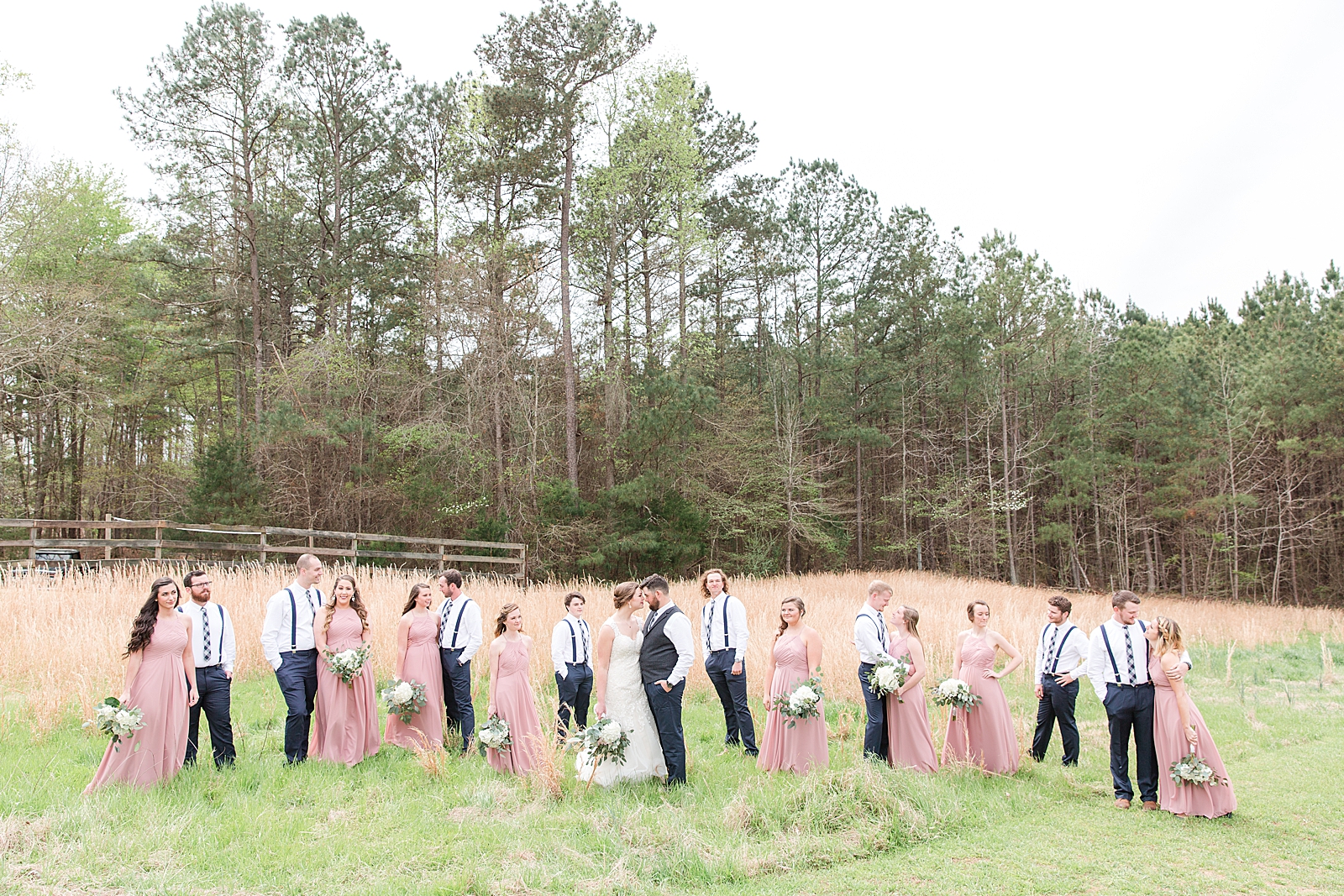 Macedonia Hills Wedding Bridal Party in field photo