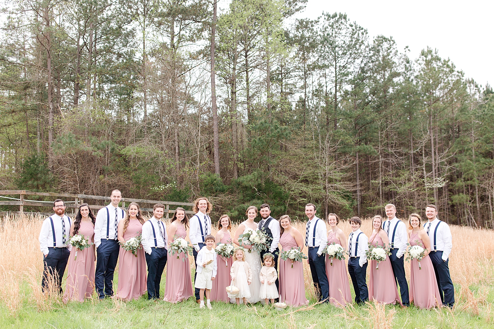 Macedonia Hills Wedding Full Bridal Party in Field Photo