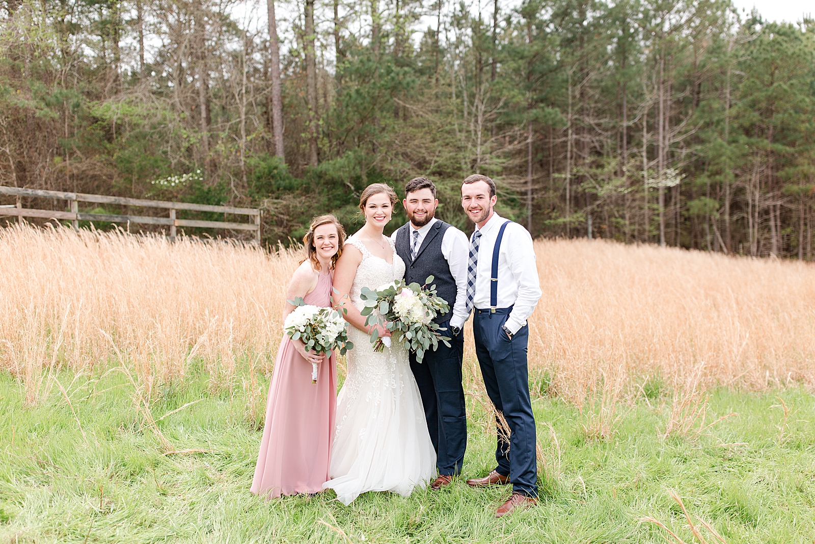 Macedonia Hills Wedding Bride and Groom with Maid of Honor and Best Man Photo