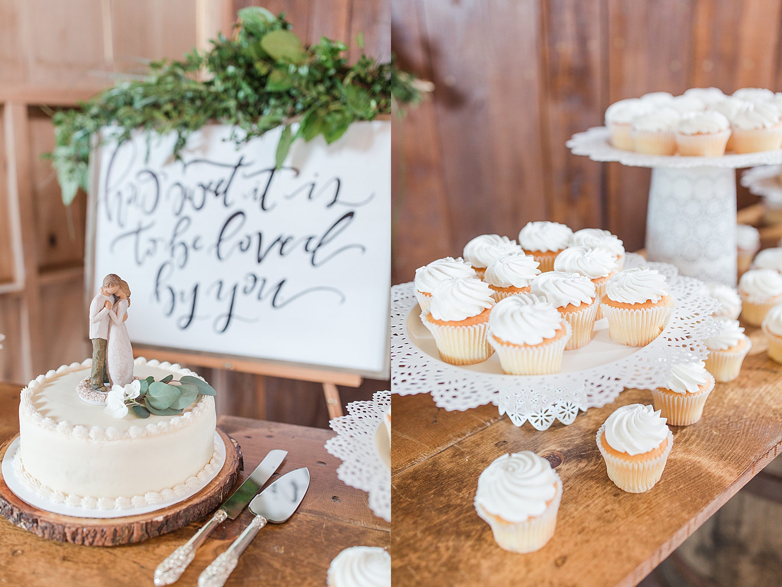 Macedonia Hills Wedding Reception Cake and cupcakes Photos