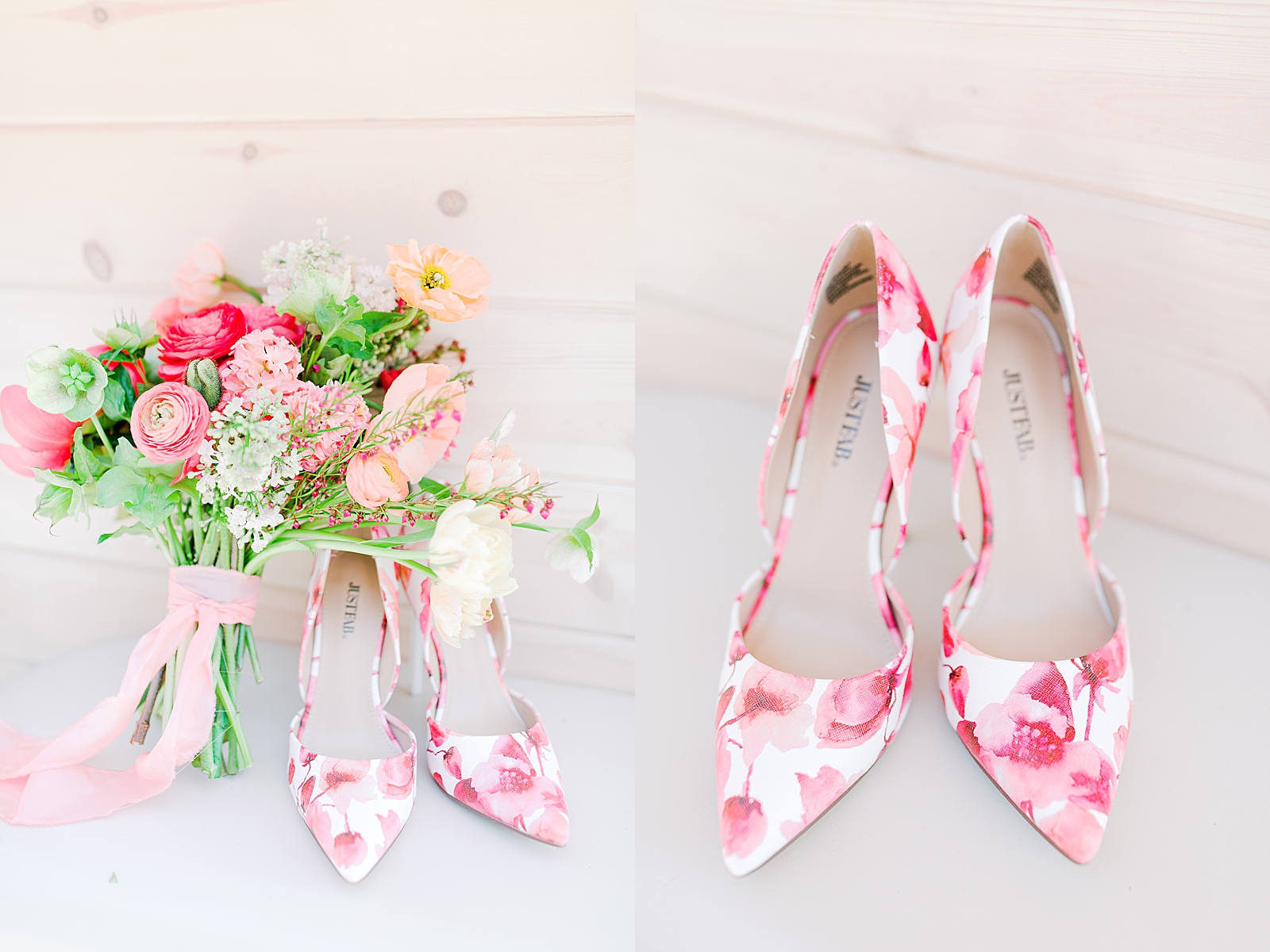Spring Brickyard Wedding Bridal bouquet and shoes Photos