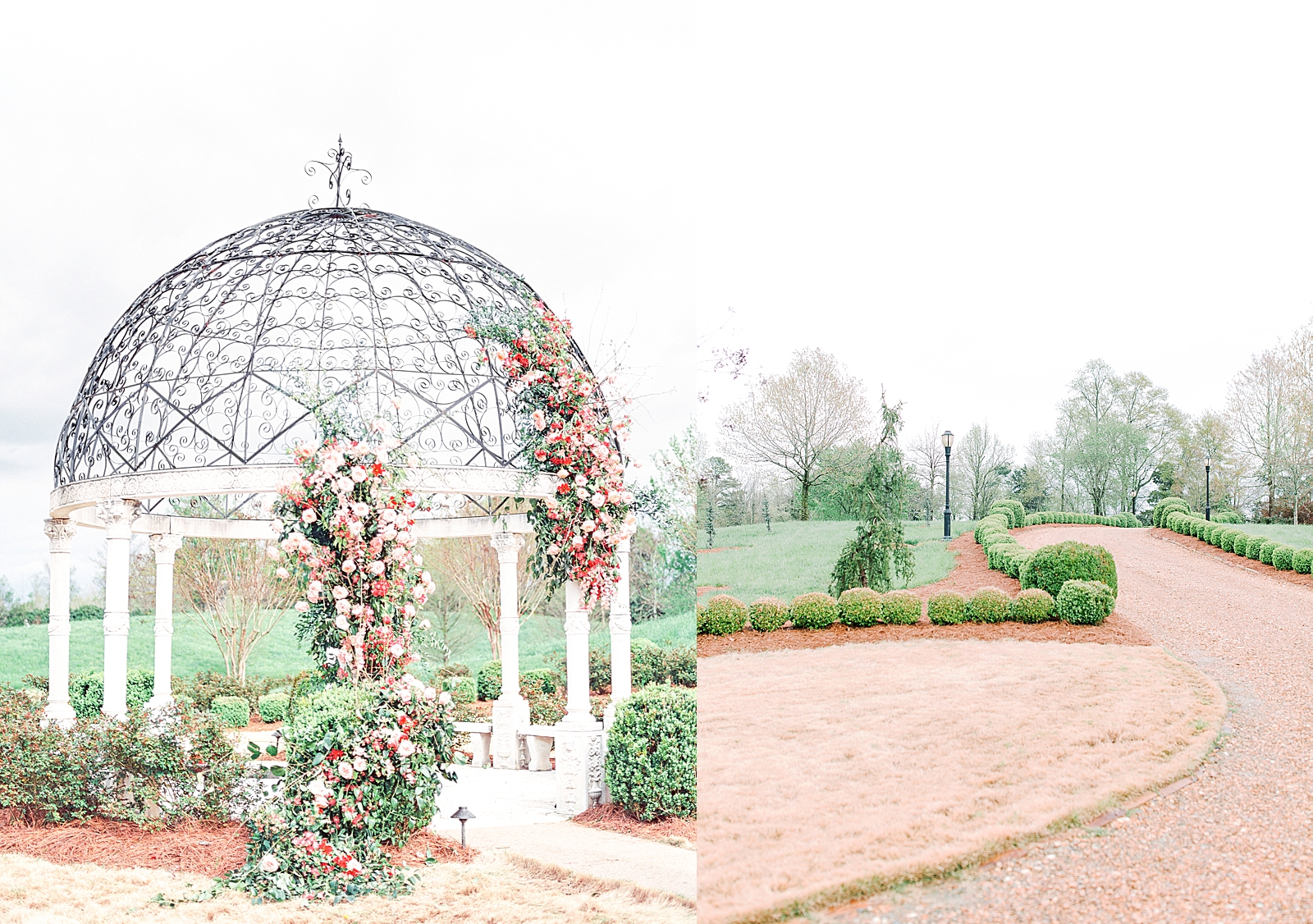 2400 On The River Wedding Venue Gazebo covered in florals and venue driveway Photos