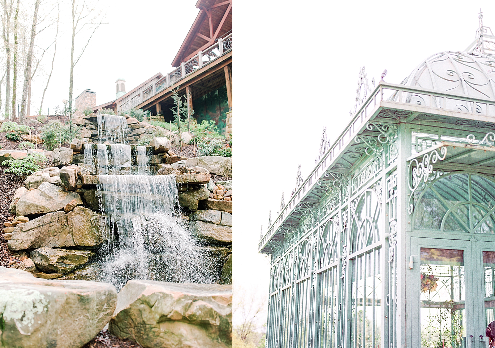 2400 On The River Wedding Venue waterfall and Greenhouse Photos
