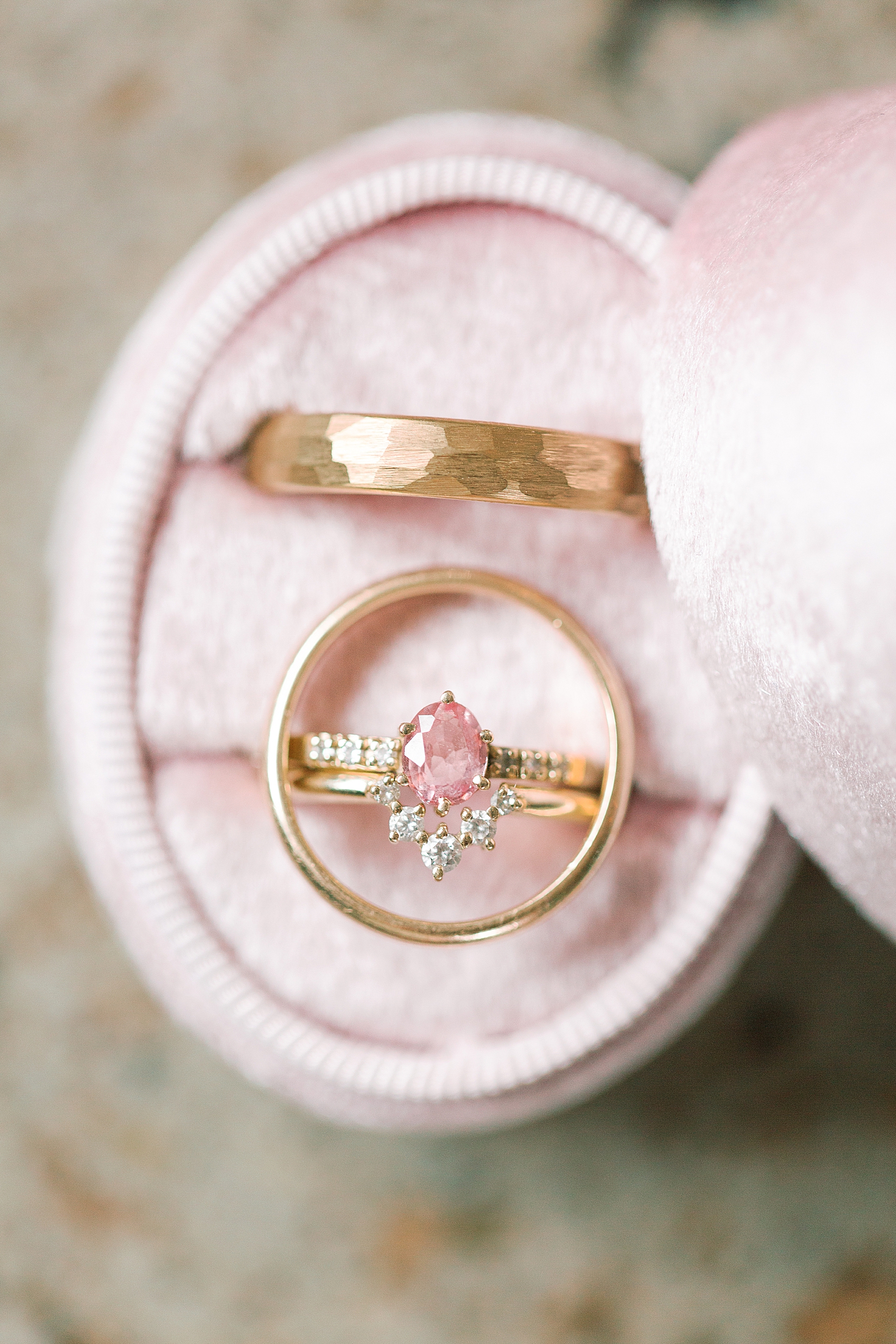 Asheville Wedding Rings in Pink Ring box Photo