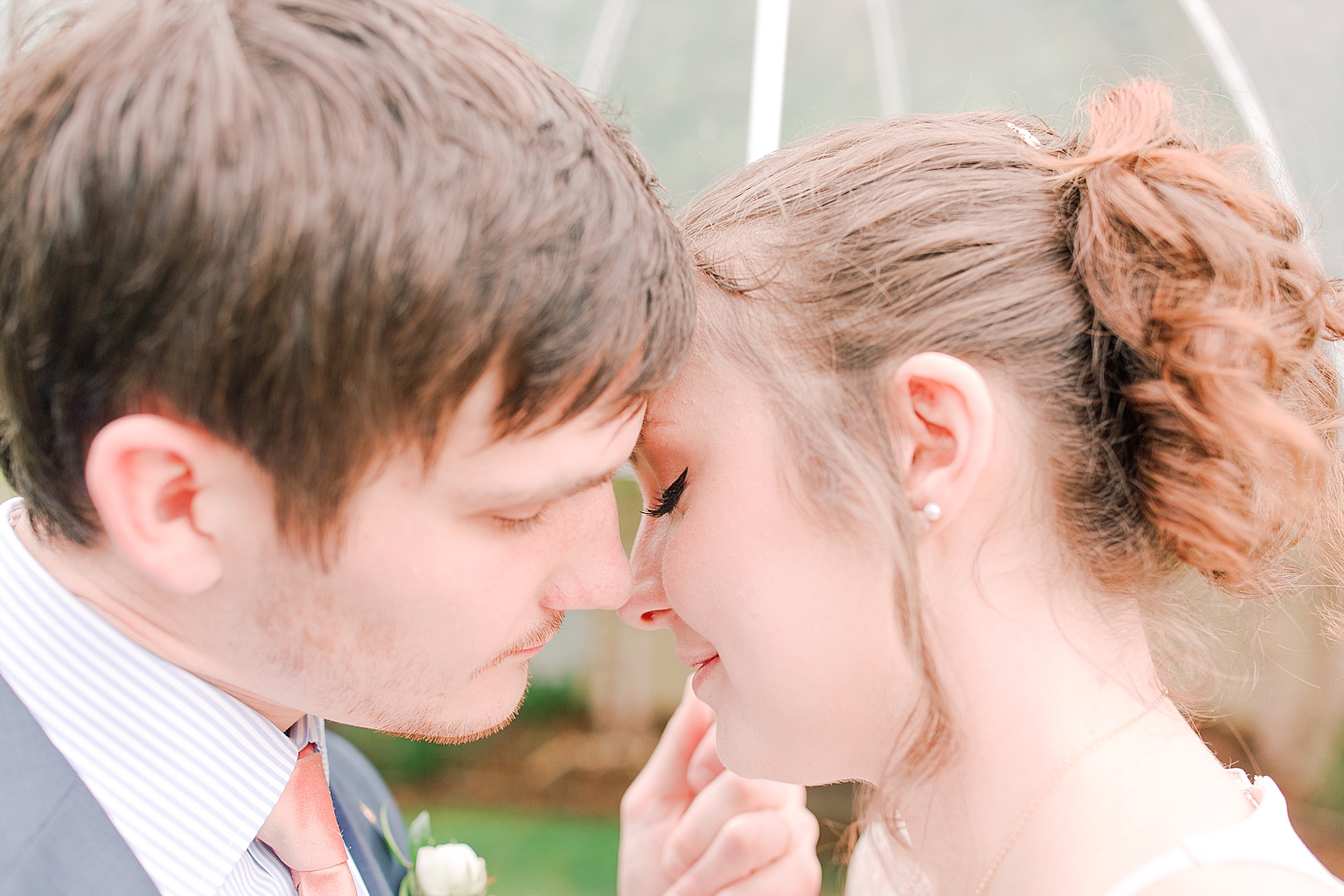 Asheville Wedding Bride and Groom nose to nose Photo