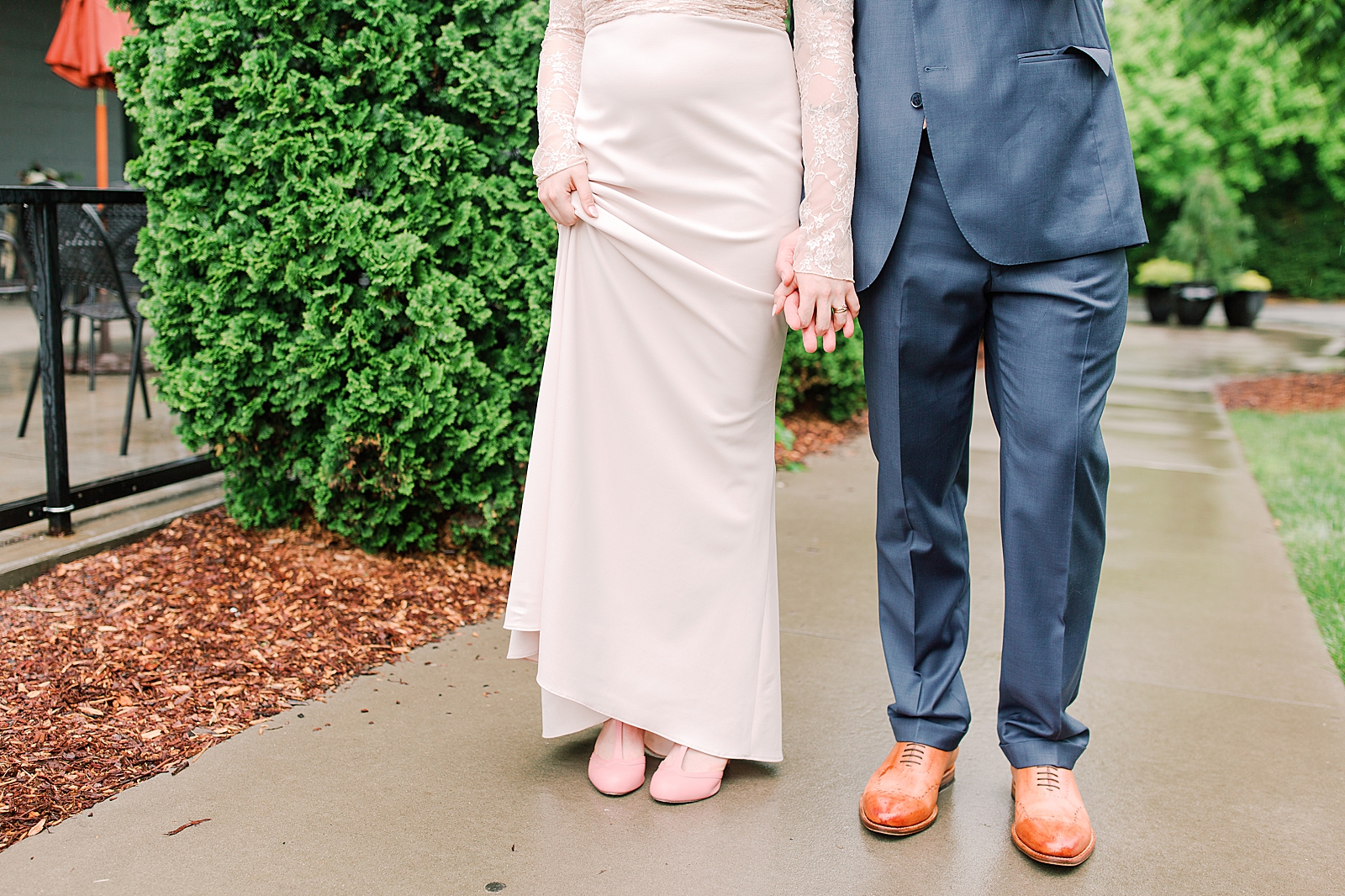 Asheville Wedding Bride and Groom holding hands Photo